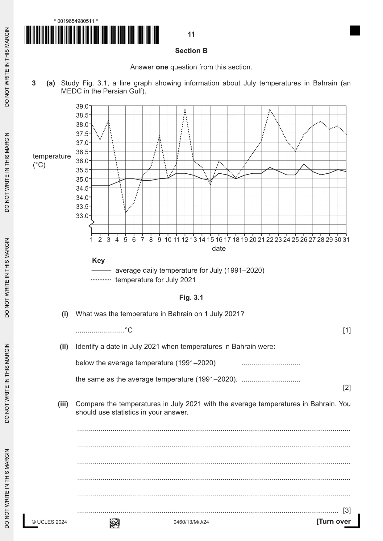Cambridge IGCSE Geography 0460 2024 May/June Paper 1 · Variant 3 question paper, page 11 of 32