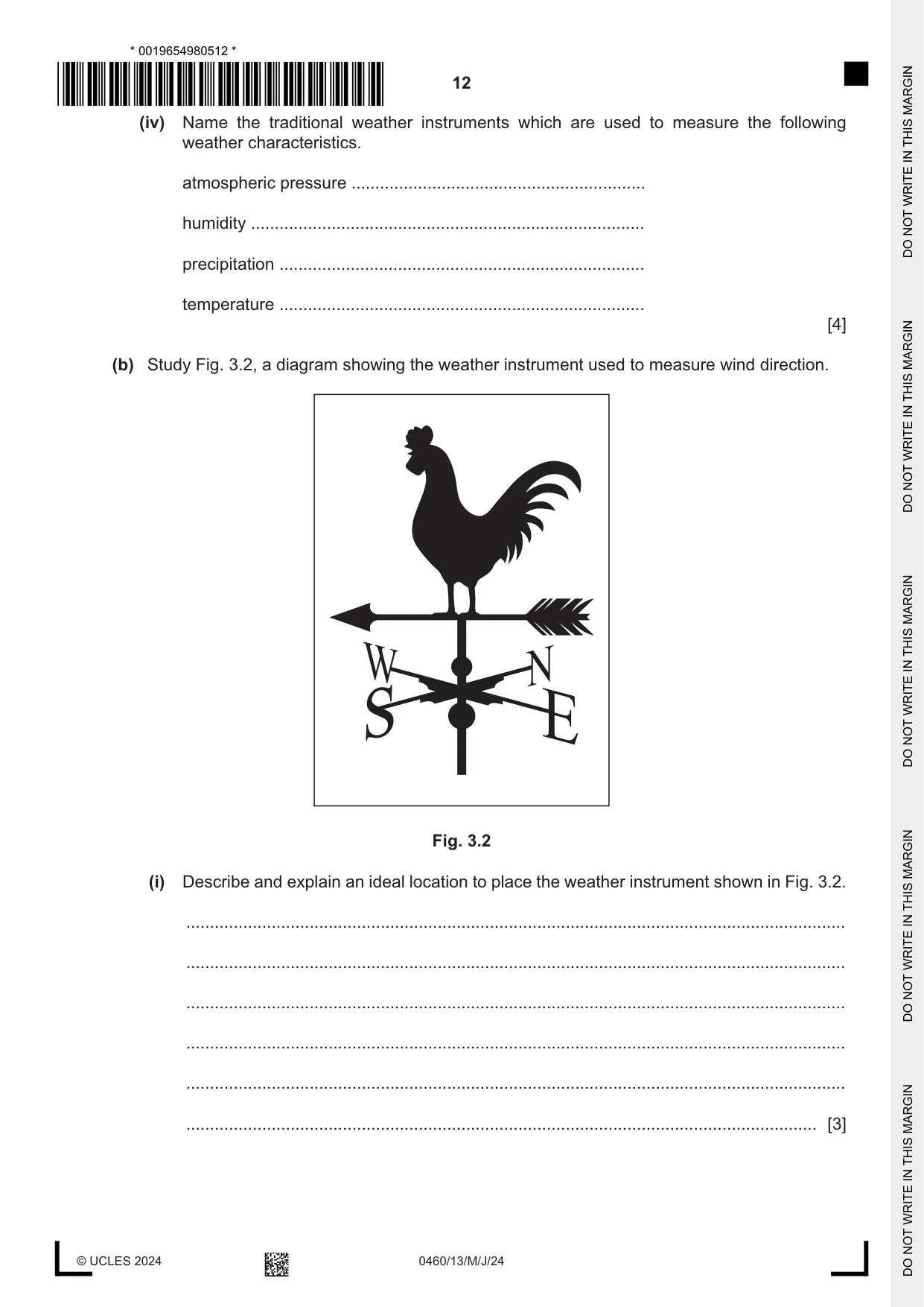 Cambridge IGCSE Geography 0460 2024 May/June Paper 1 · Variant 3 question paper, page 12 of 32