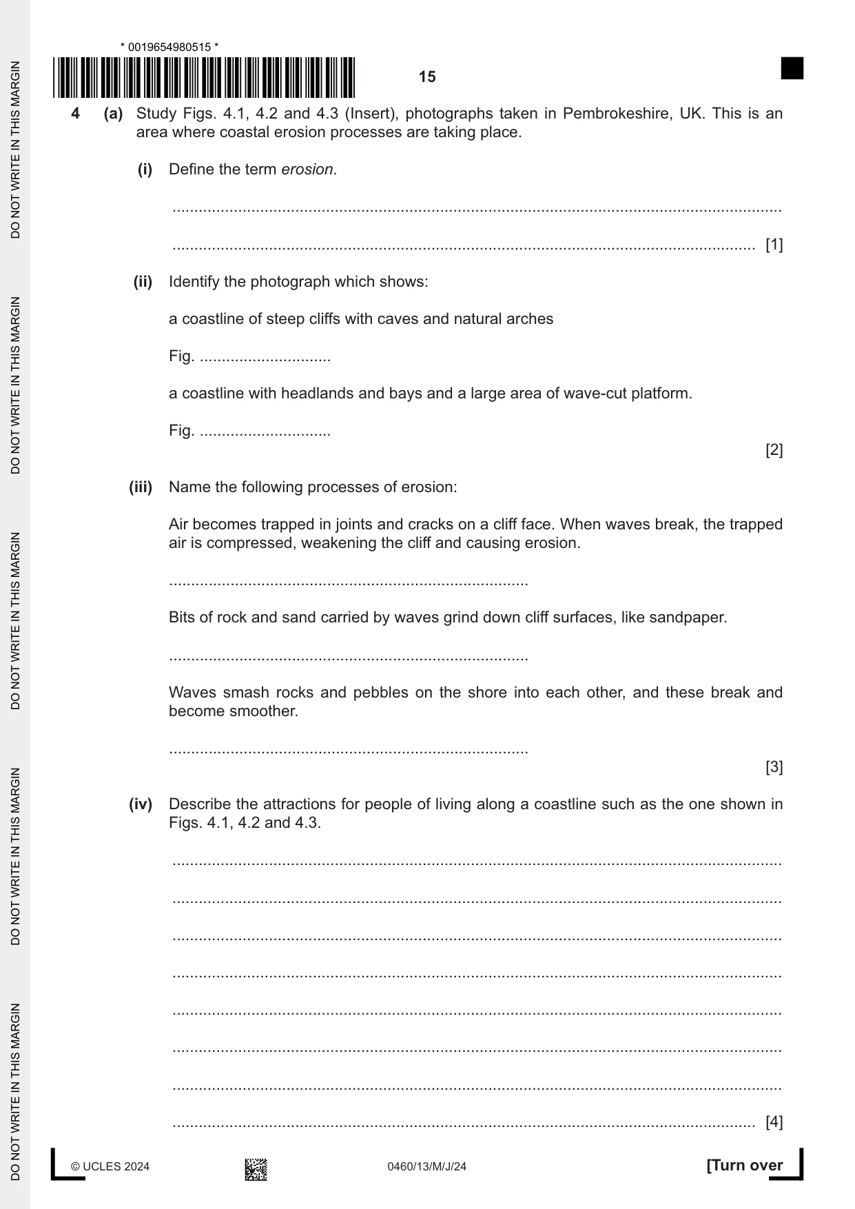 Cambridge IGCSE Geography 0460 2024 May/June Paper 1 · Variant 3 question paper, page 15 of 32