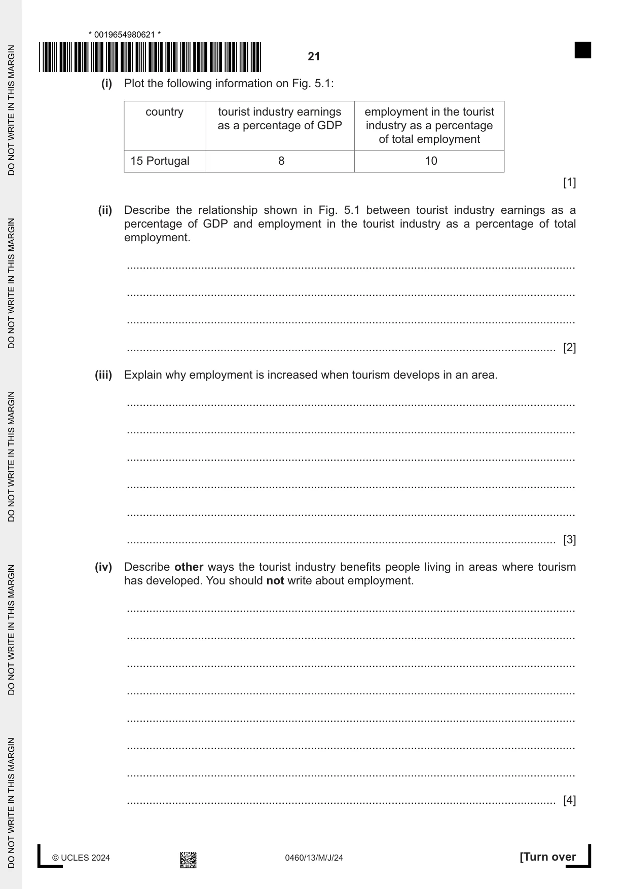 Cambridge IGCSE Geography 0460 2024 May/June Paper 1 · Variant 3 question paper, page 21 of 32