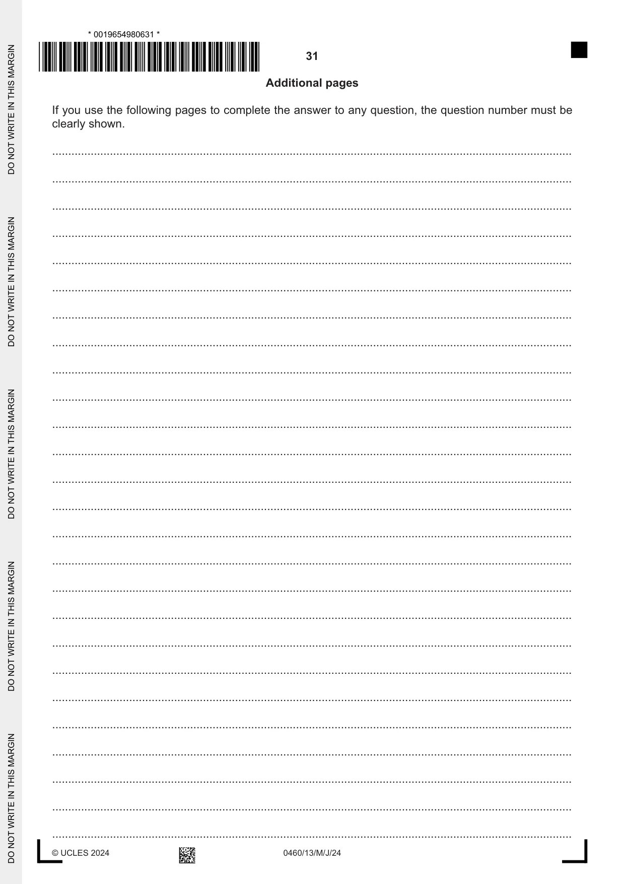 Cambridge IGCSE Geography 0460 2024 May/June Paper 1 · Variant 3 question paper, page 31 of 32
