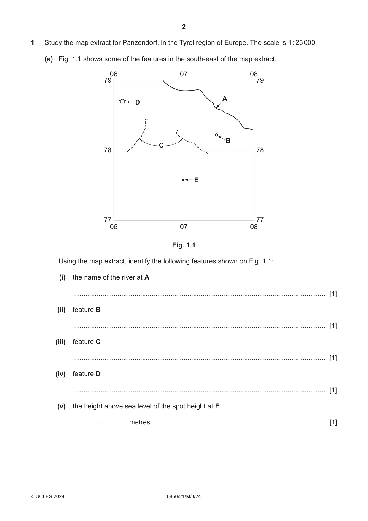 Cambridge IGCSE Geography 0460 2024 May/June Paper 2 · Variant 1 question paper, page 2 of 16