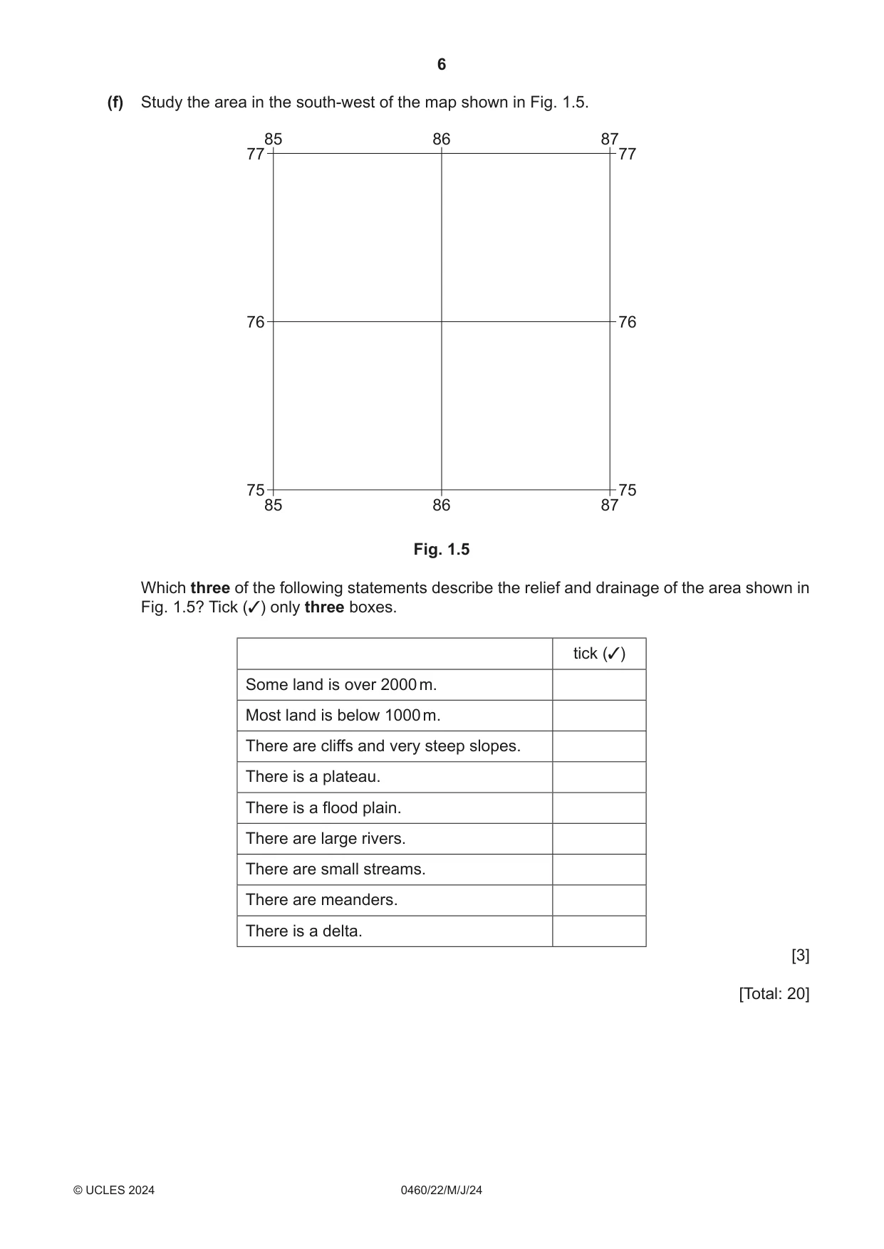 Cambridge IGCSE Geography 0460 2024 May/June Paper 2 · Variant 2 question paper, page 6 of 20