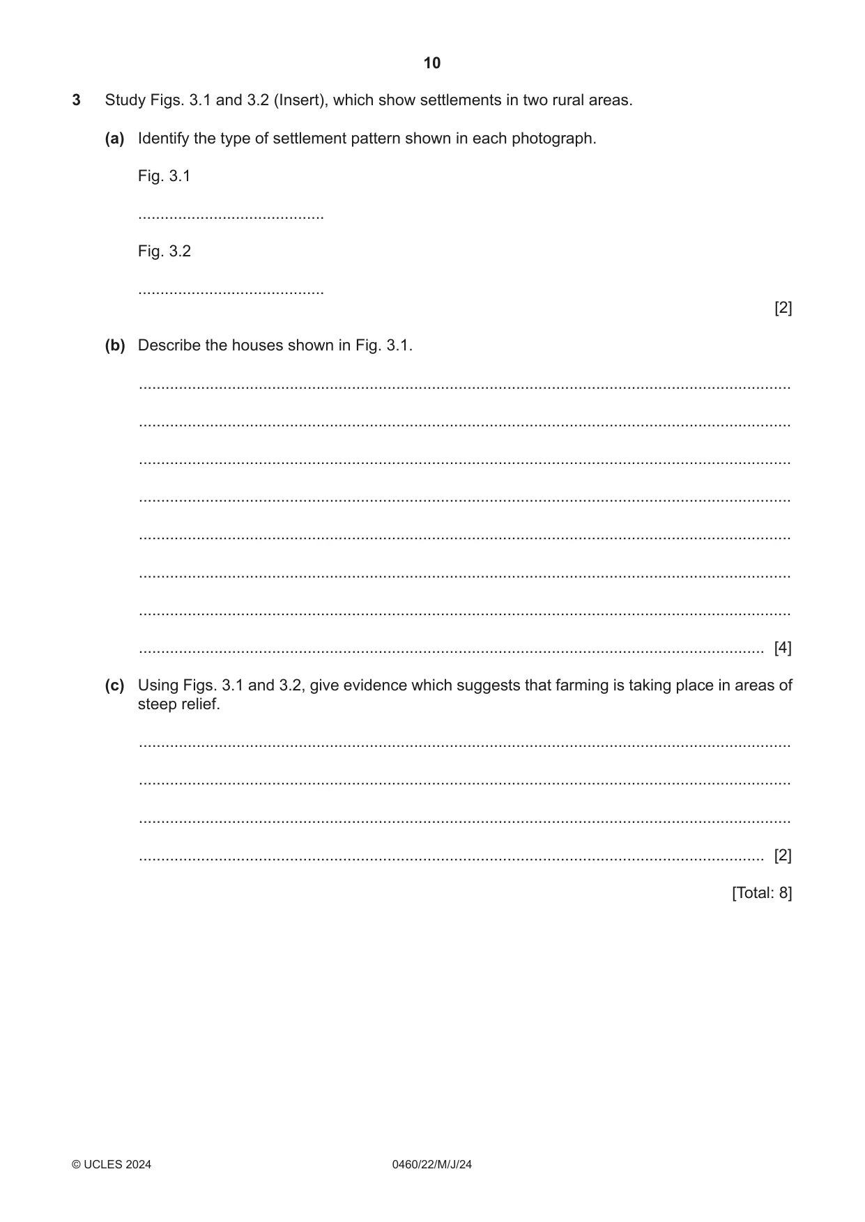 Cambridge IGCSE Geography 0460 2024 May/June Paper 2 · Variant 2 question paper, page 10 of 20