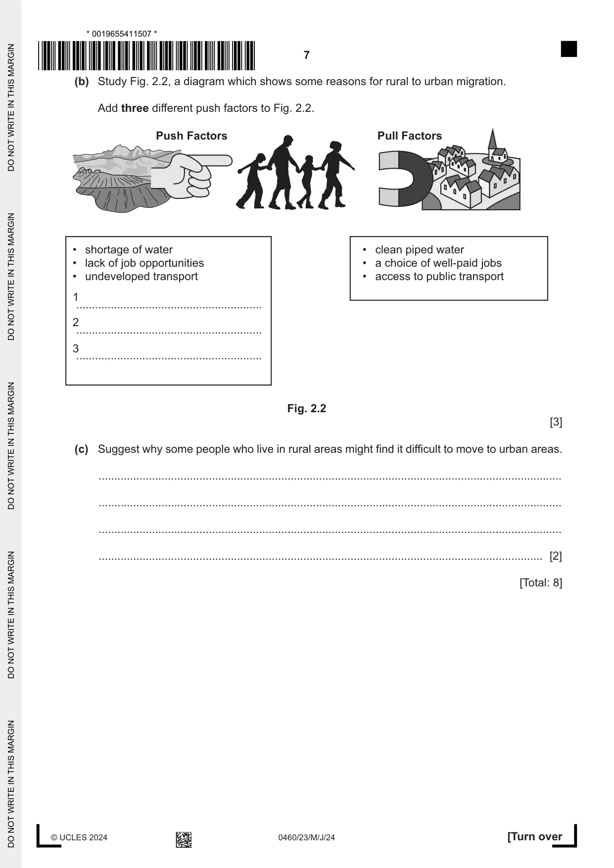 Cambridge IGCSE Geography 0460 2024 May/June Paper 2 · Variant 3 question paper, page 7 of 16