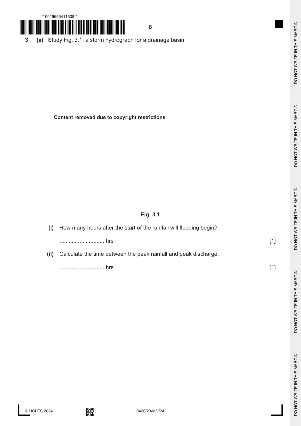 Cambridge IGCSE Geography 0460 2024 May/June Paper 2 · Variant 3 question paper, page 8 of 16