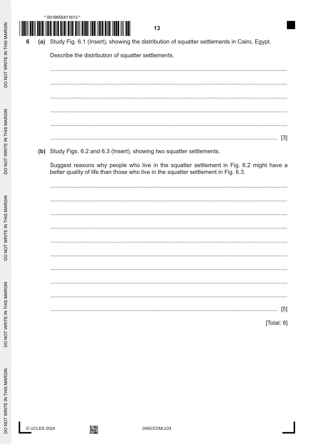 Cambridge IGCSE Geography 0460 2024 May/June Paper 2 · Variant 3 question paper, page 13 of 16