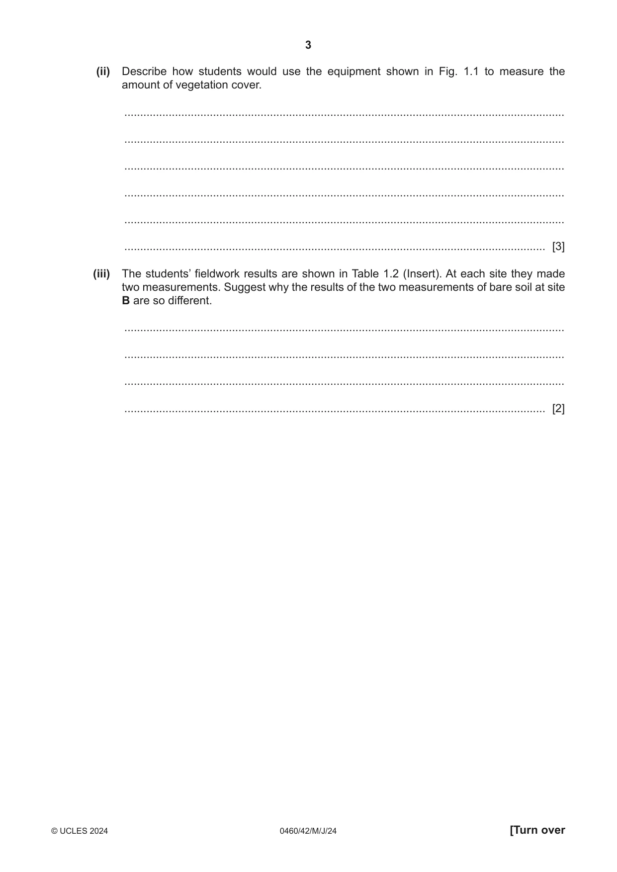 Cambridge IGCSE Geography 0460 2024 May/June Paper 4 · Variant 2 question paper, page 3 of 20