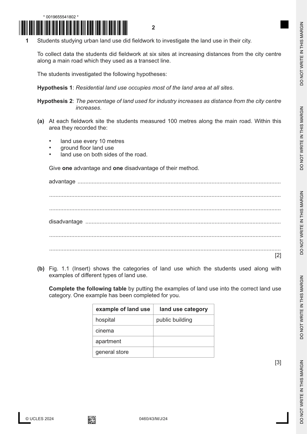 Cambridge IGCSE Geography 0460 2024 May/June Paper 4 · Variant 3 question paper, page 2 of 16
