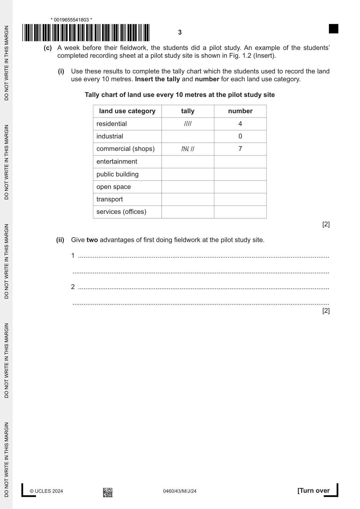 Cambridge IGCSE Geography 0460 2024 May/June Paper 4 · Variant 3 question paper, page 3 of 16