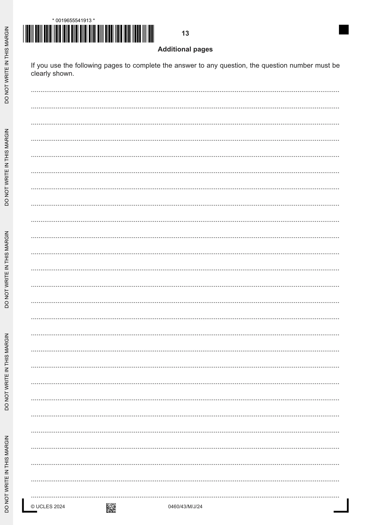 Cambridge IGCSE Geography 0460 2024 May/June Paper 4 · Variant 3 question paper, page 13 of 16