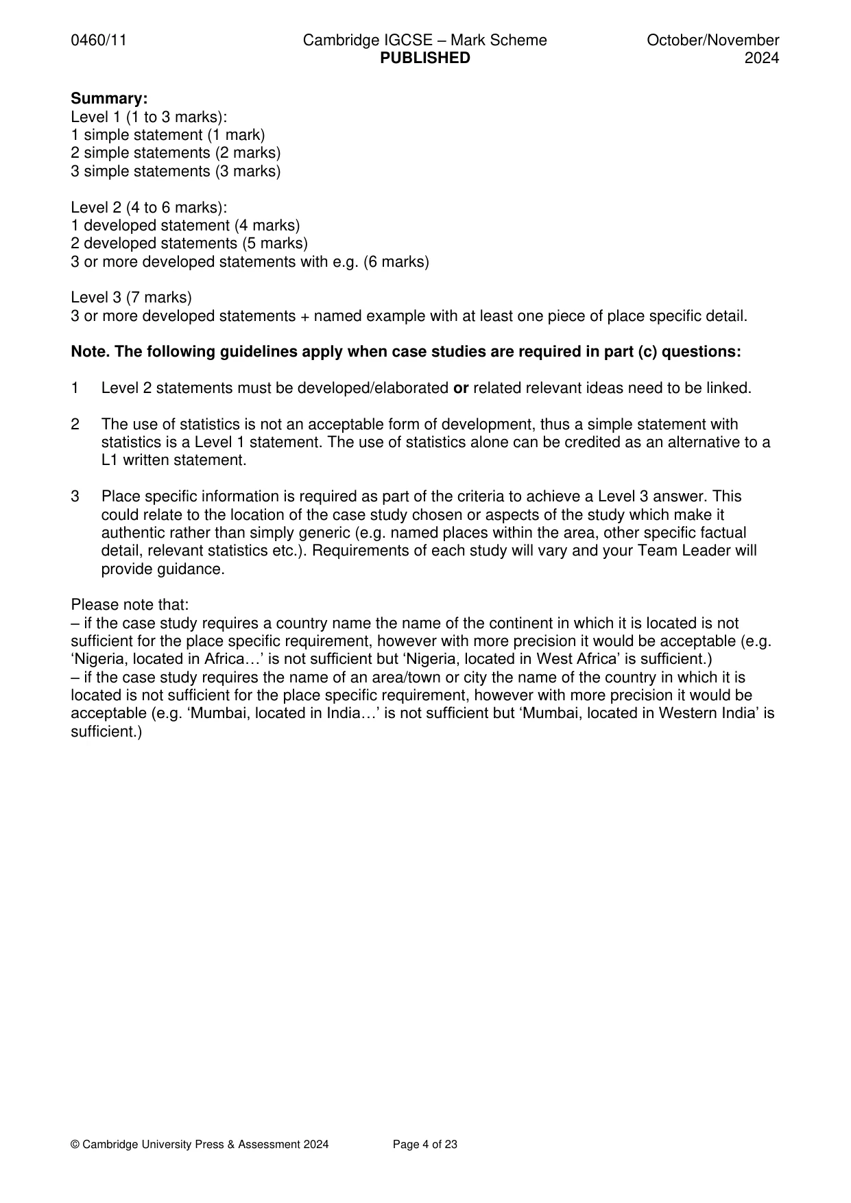 Mark scheme, page 4 of 23