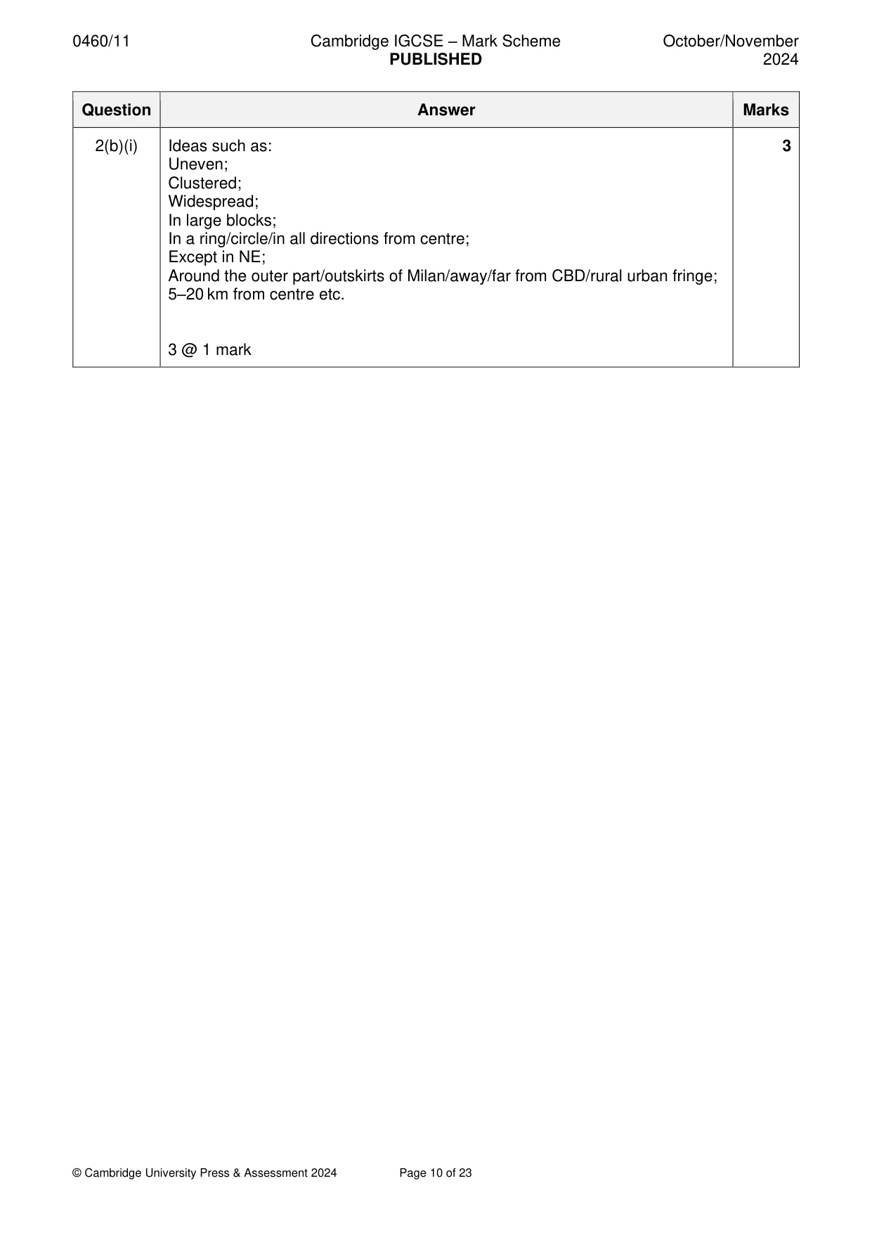Mark scheme, page 10 of 23