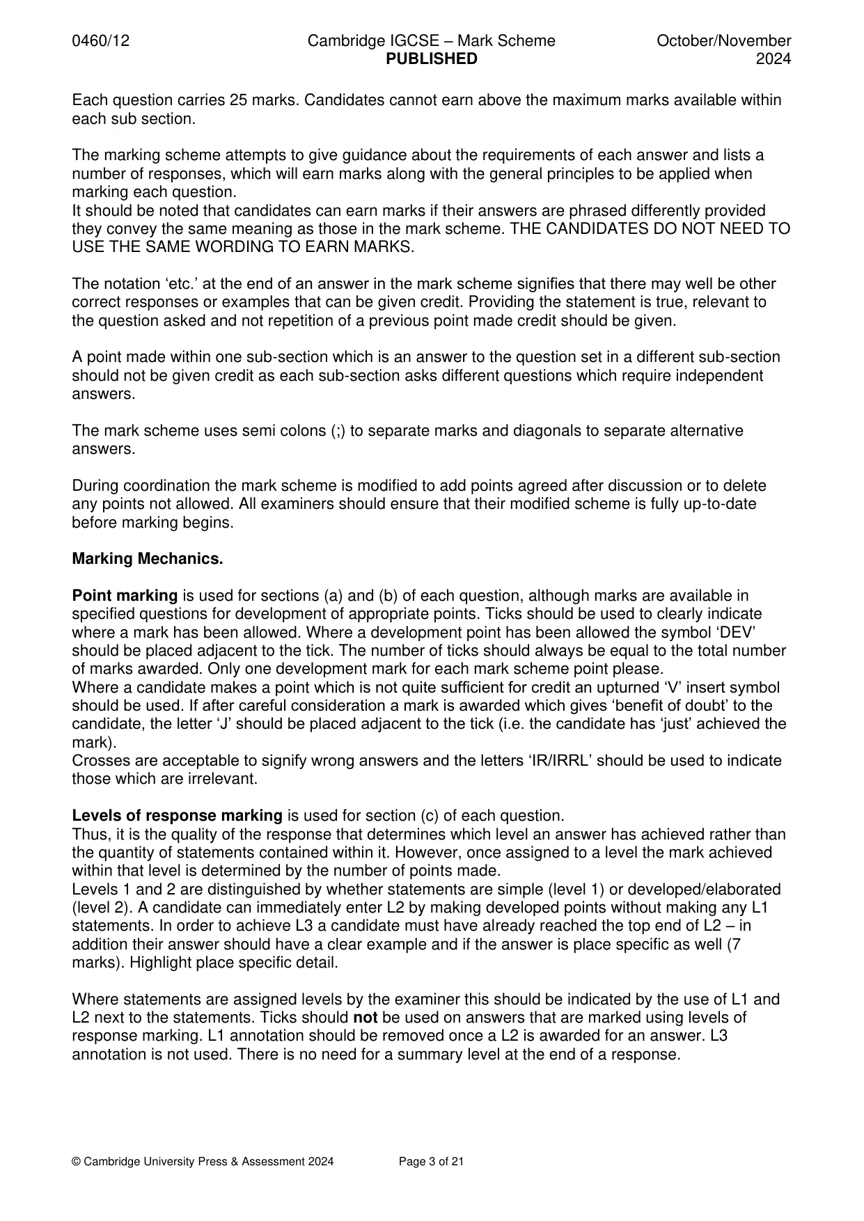 Mark scheme, page 3 of 21