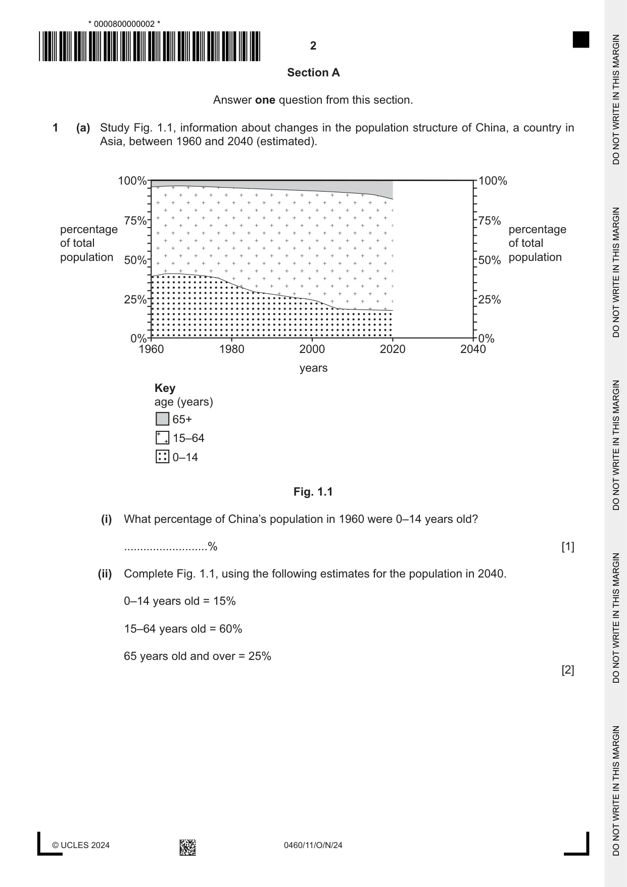 Cambridge IGCSE Geography 0460 2024 Oct/Nov Paper 1 · Variant 1 question paper, page 2 of 28