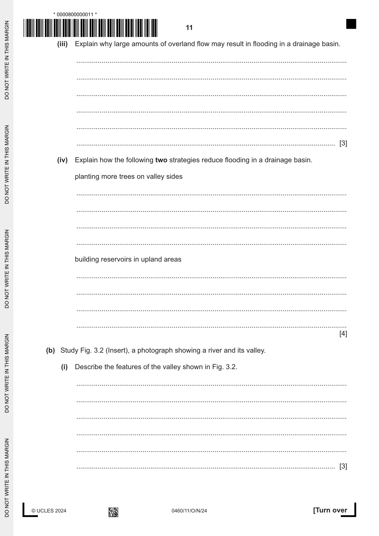 Cambridge IGCSE Geography 0460 2024 Oct/Nov Paper 1 · Variant 1 question paper, page 11 of 28