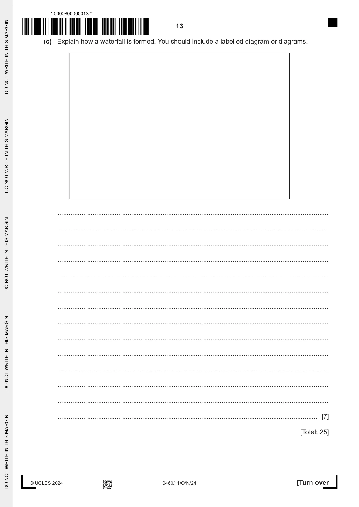 Cambridge IGCSE Geography 0460 2024 Oct/Nov Paper 1 · Variant 1 question paper, page 13 of 28