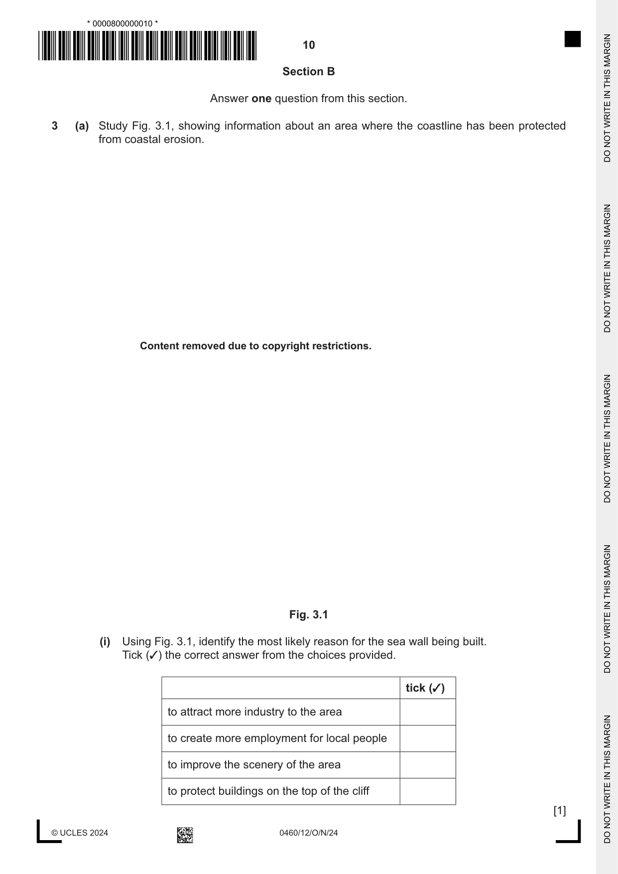 Cambridge IGCSE Geography 0460 2024 Oct/Nov Paper 1 · Variant 2 question paper, page 10 of 28