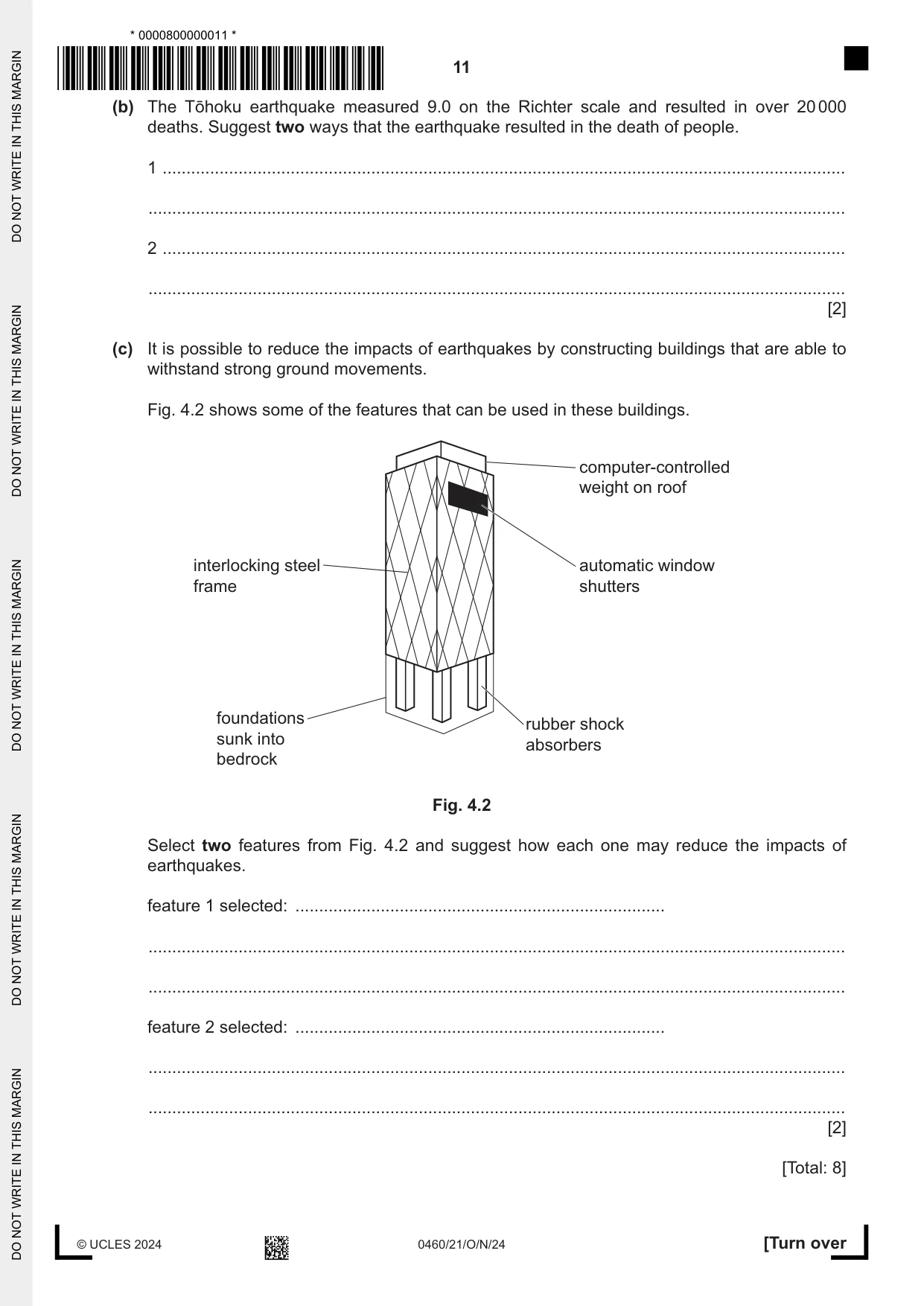 Cambridge IGCSE Geography 0460 2024 Oct/Nov Paper 2 · Variant 1 question paper, page 11 of 20