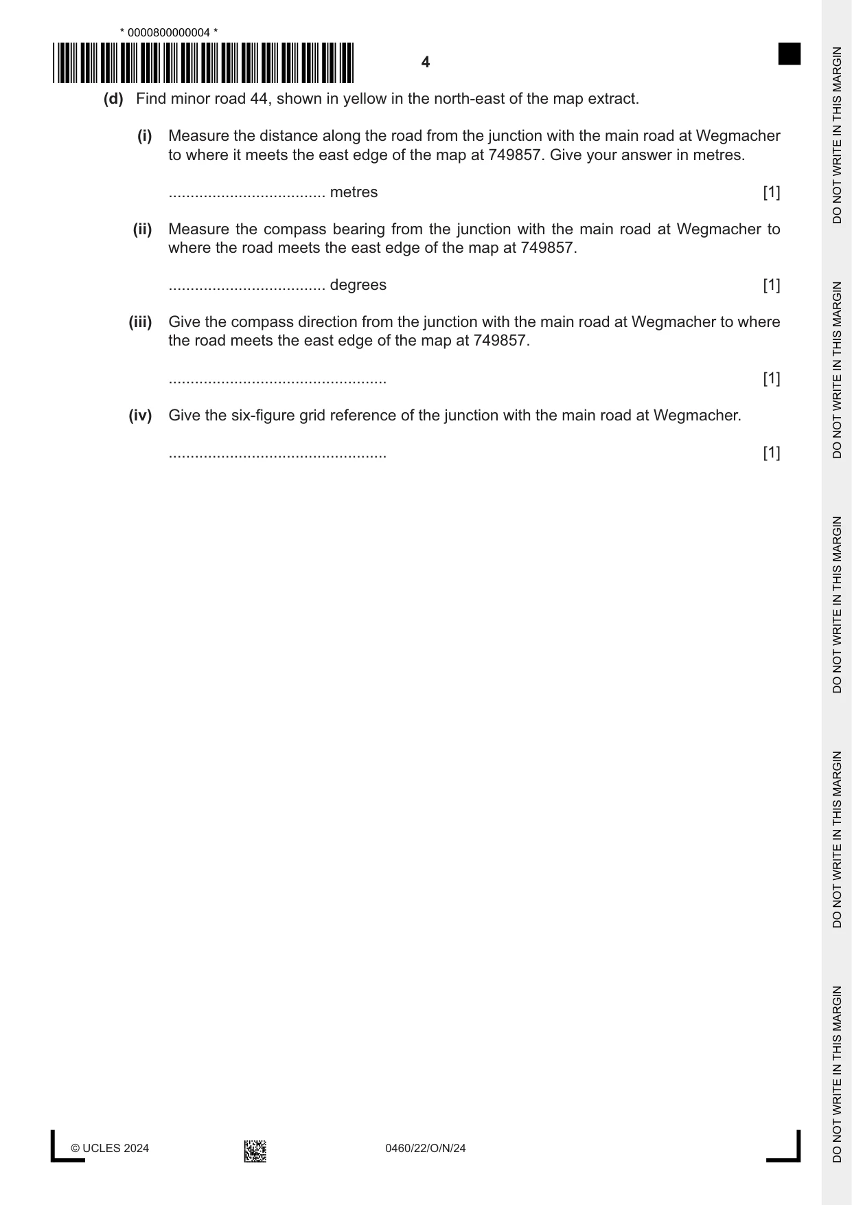 Cambridge IGCSE Geography 0460 2024 Oct/Nov Paper 2 · Variant 2 question paper, page 4 of 20