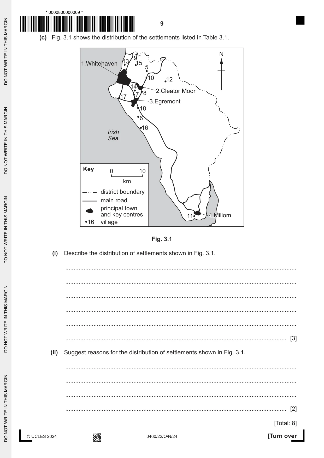 Cambridge IGCSE Geography 0460 2024 Oct/Nov Paper 2 · Variant 2 question paper, page 9 of 20