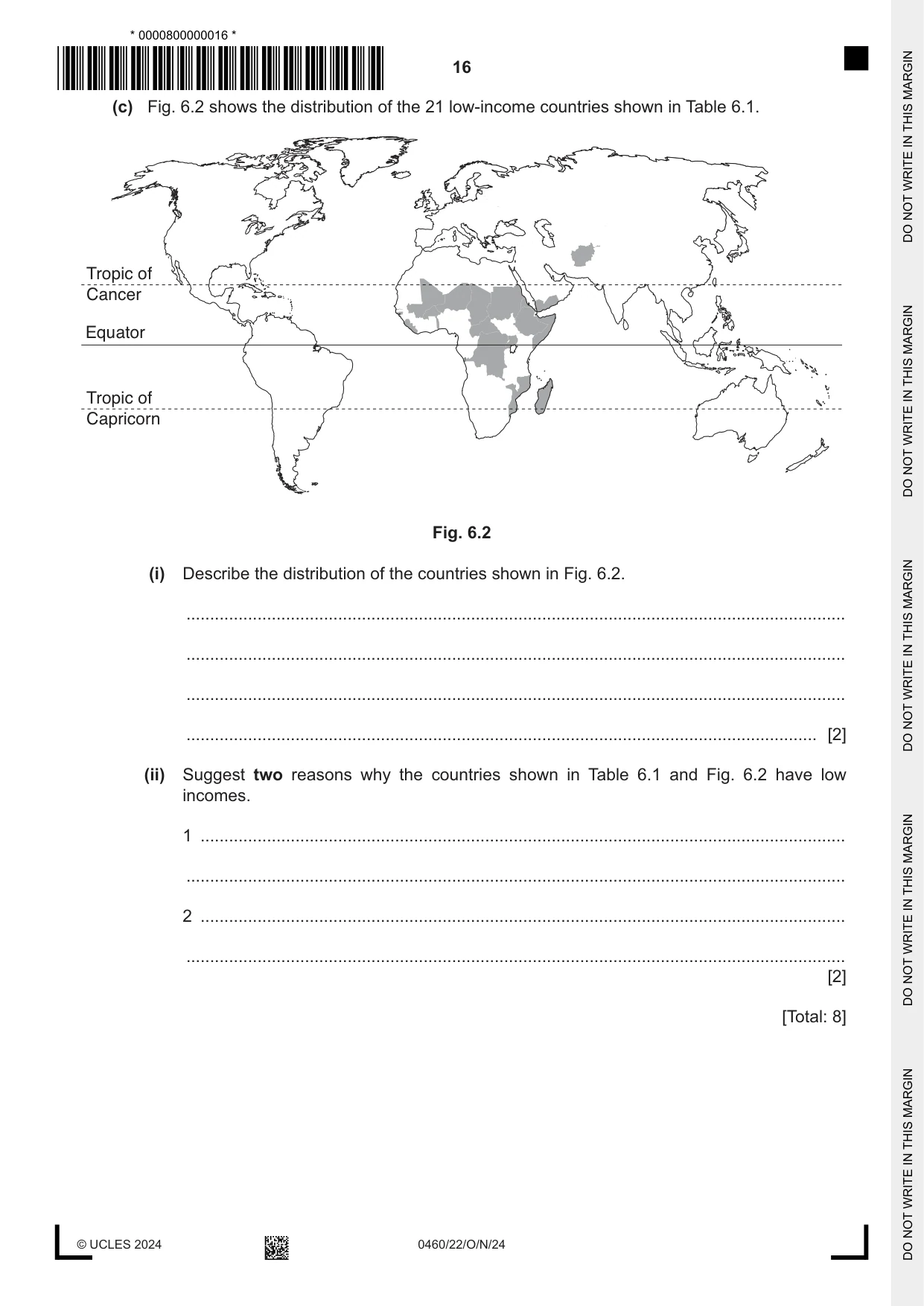 Cambridge IGCSE Geography 0460 2024 Oct/Nov Paper 2 · Variant 2 question paper, page 16 of 20