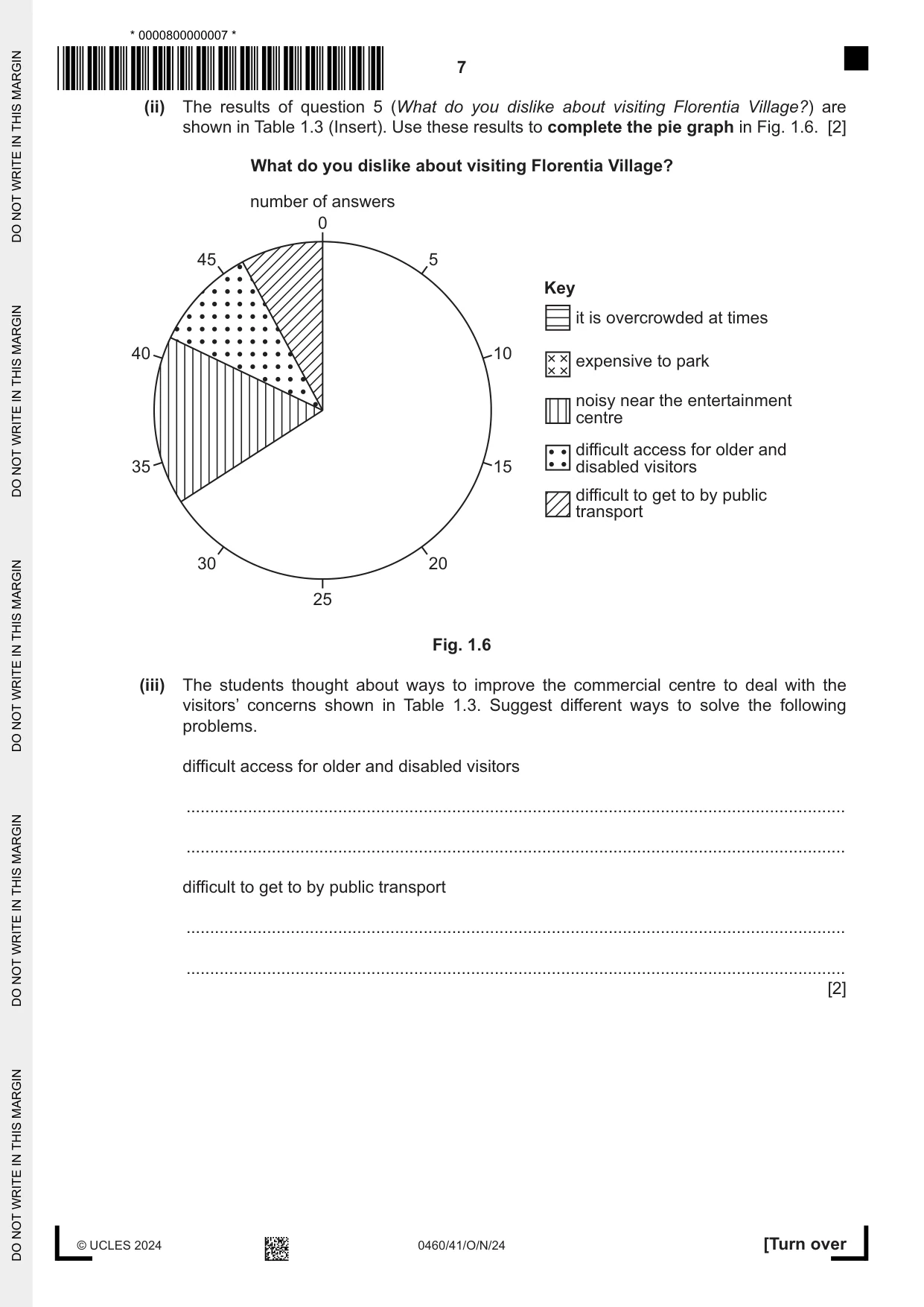 Cambridge IGCSE Geography 0460 2024 Oct/Nov Paper 4 · Variant 1 question paper, page 7 of 20