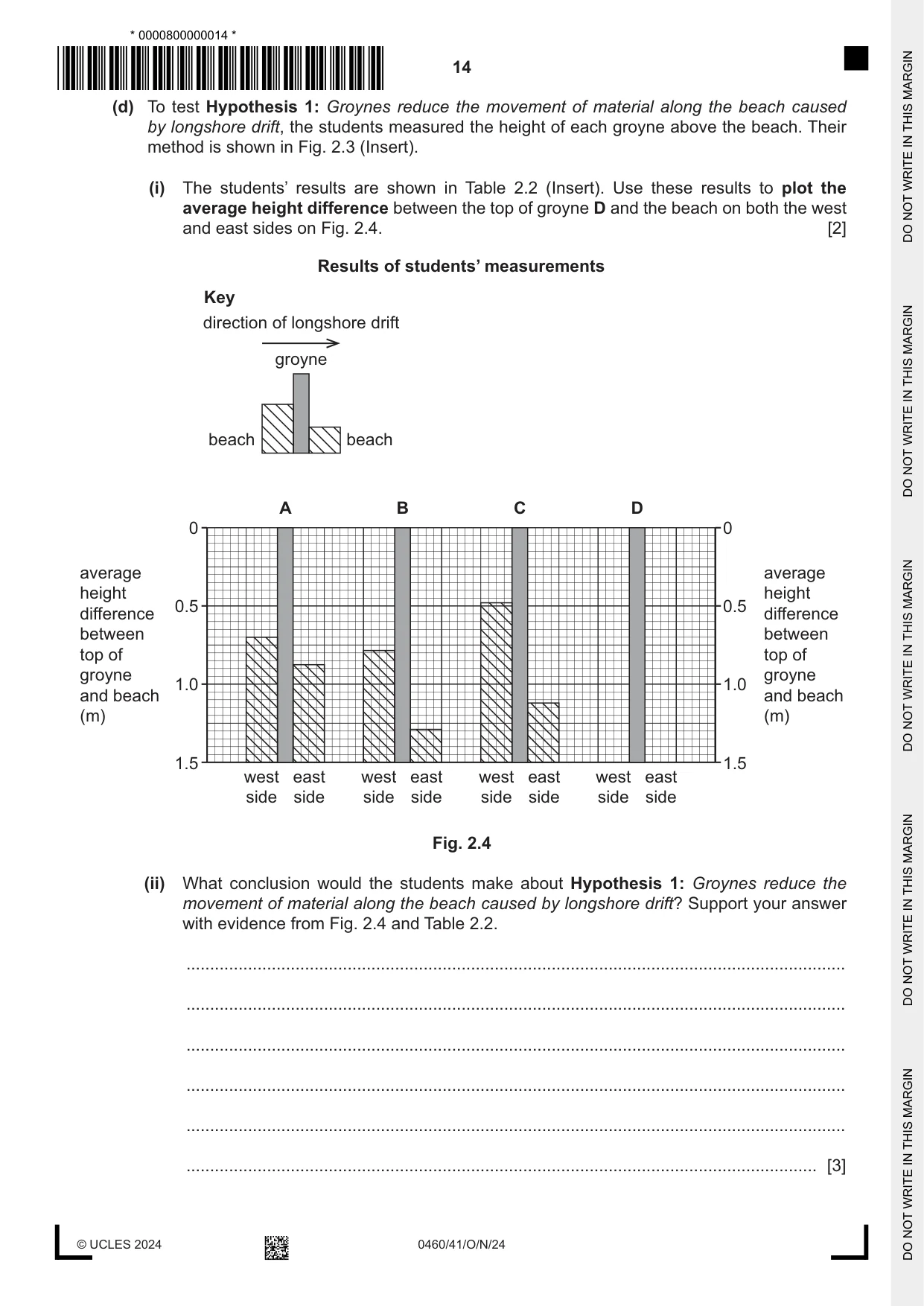 Cambridge IGCSE Geography 0460 2024 Oct/Nov Paper 4 · Variant 1 question paper, page 14 of 20