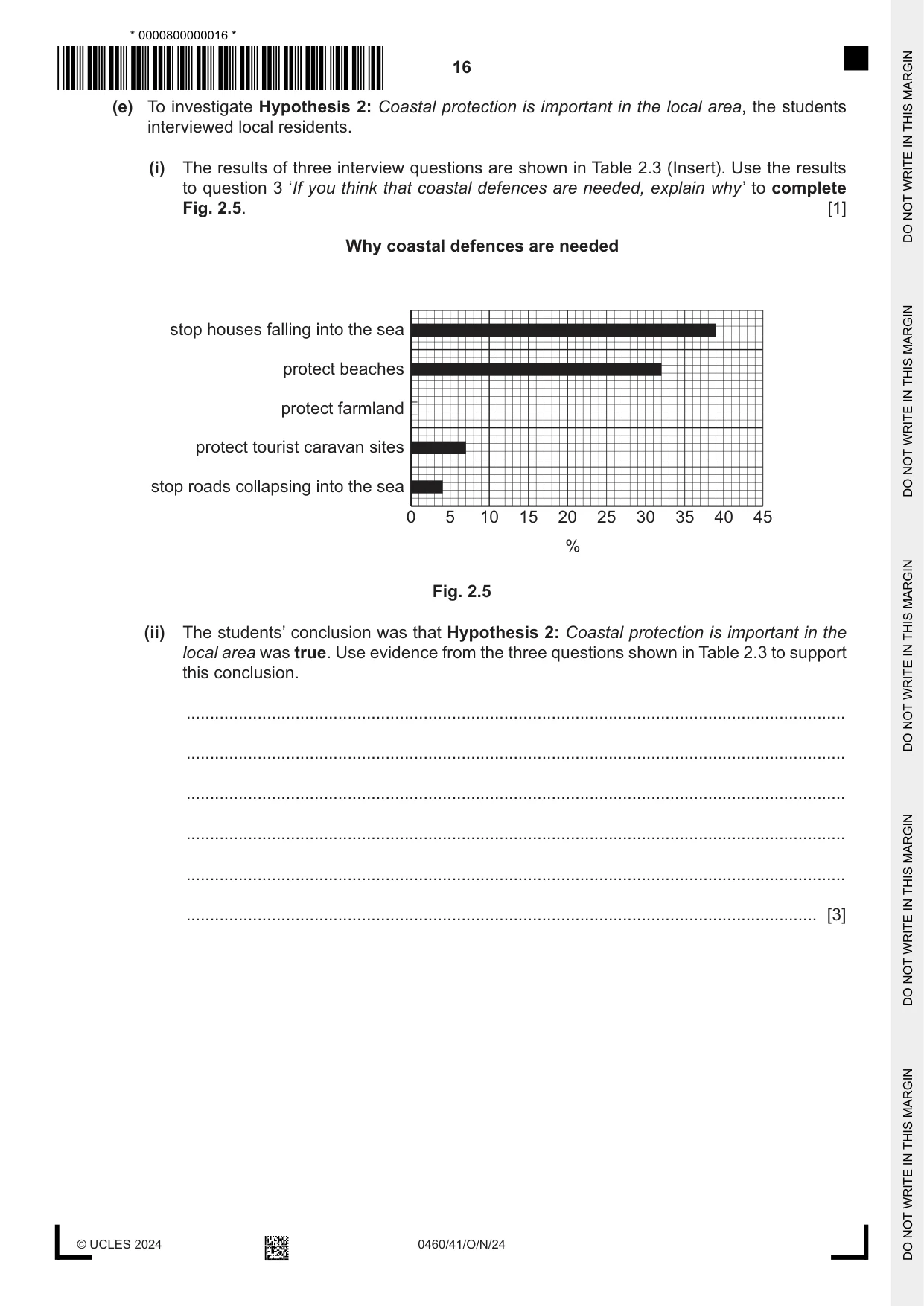 Cambridge IGCSE Geography 0460 2024 Oct/Nov Paper 4 · Variant 1 question paper, page 16 of 20