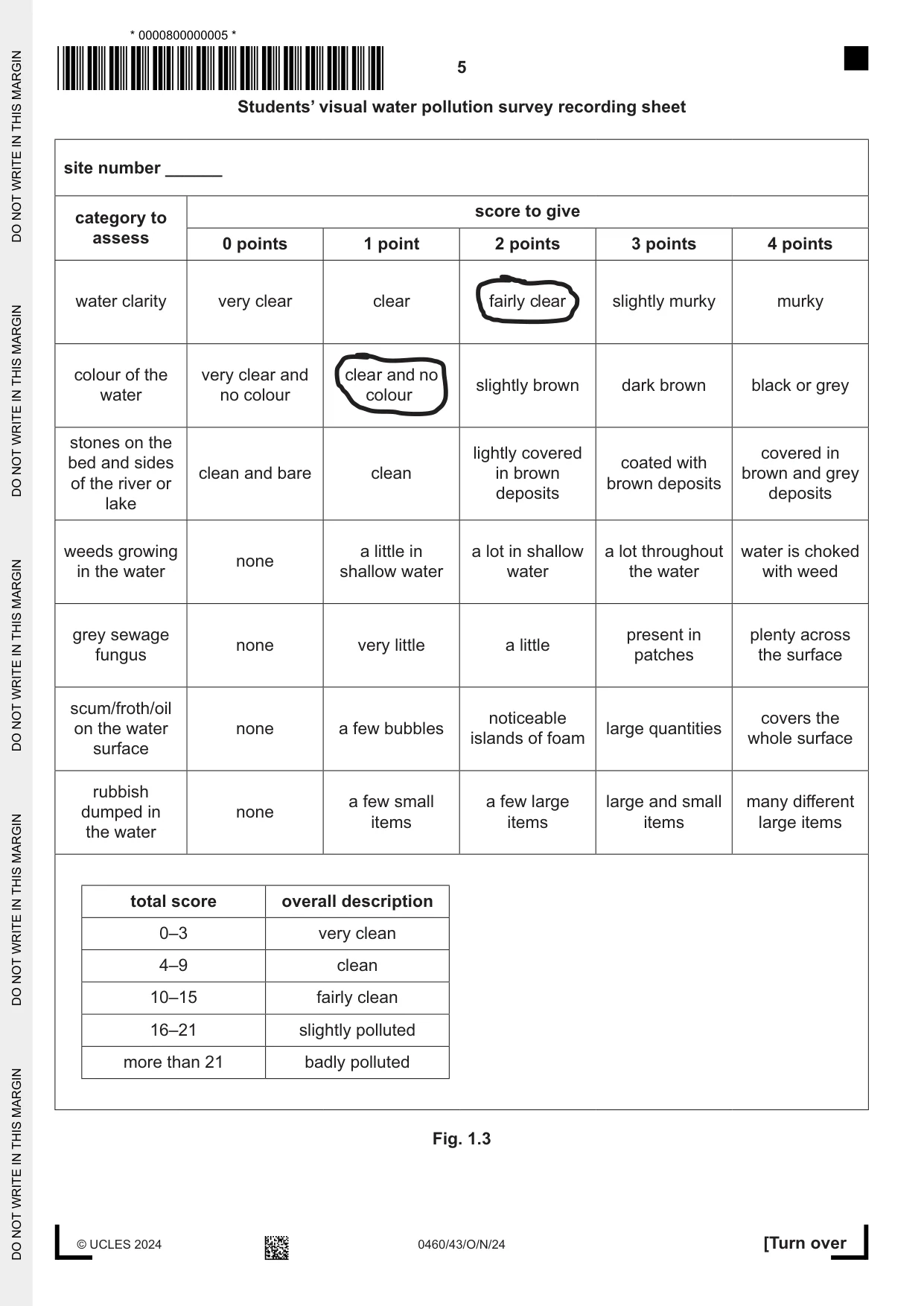 Cambridge IGCSE Geography 0460 2024 Oct/Nov Paper 4 · Variant 3 question paper, page 5 of 20