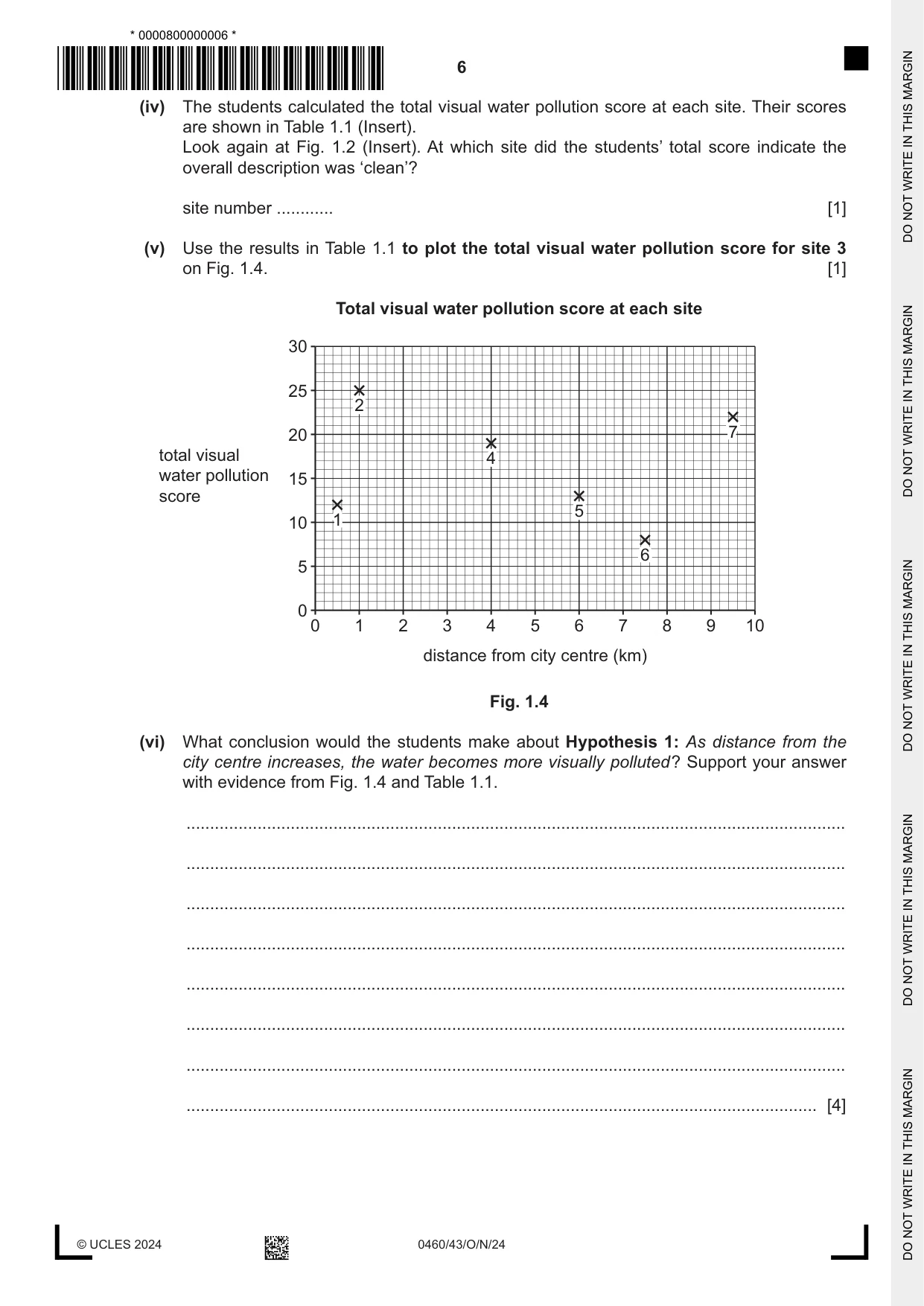 Cambridge IGCSE Geography 0460 2024 Oct/Nov Paper 4 · Variant 3 question paper, page 6 of 20