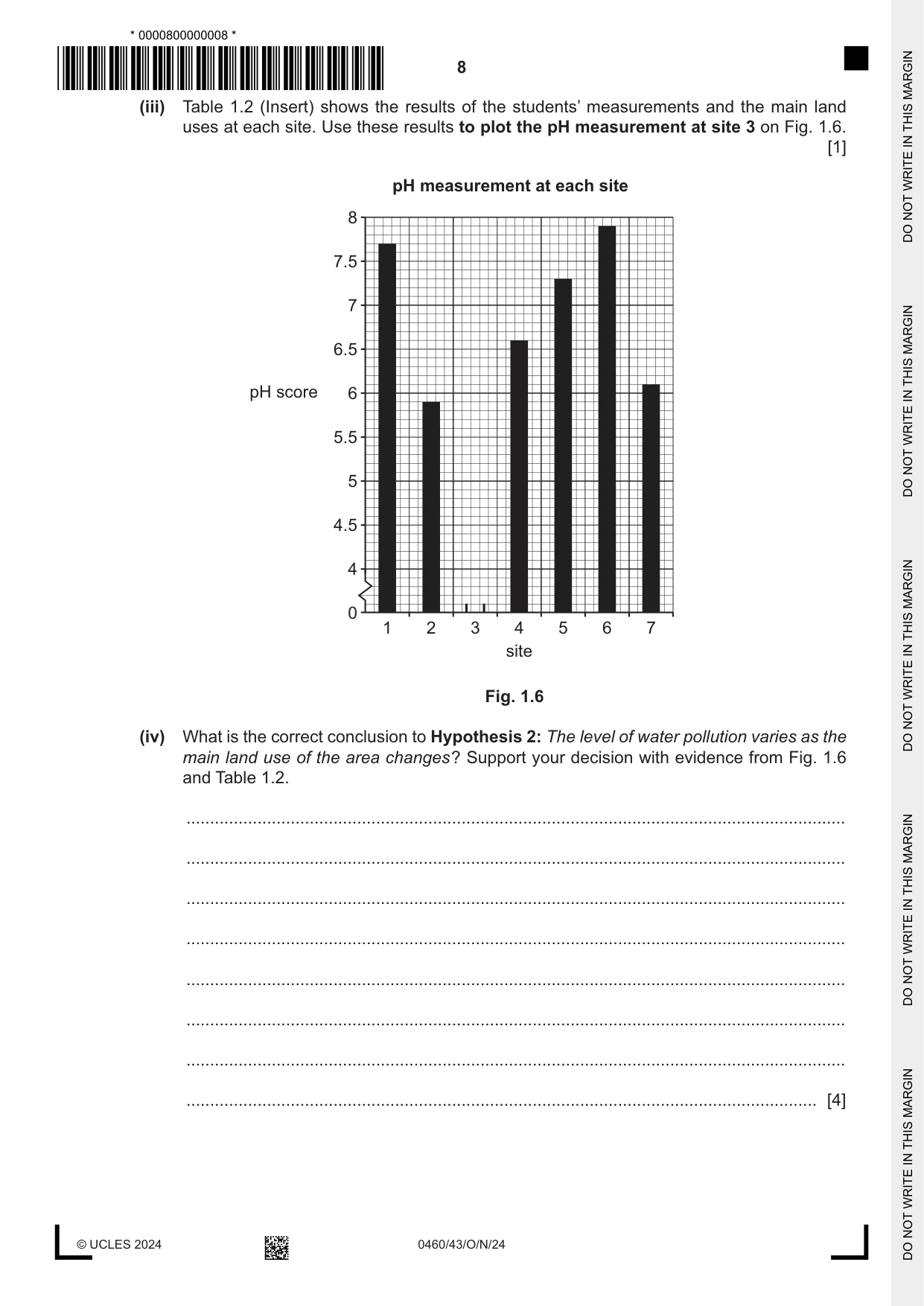 Cambridge IGCSE Geography 0460 2024 Oct/Nov Paper 4 · Variant 3 question paper, page 8 of 20