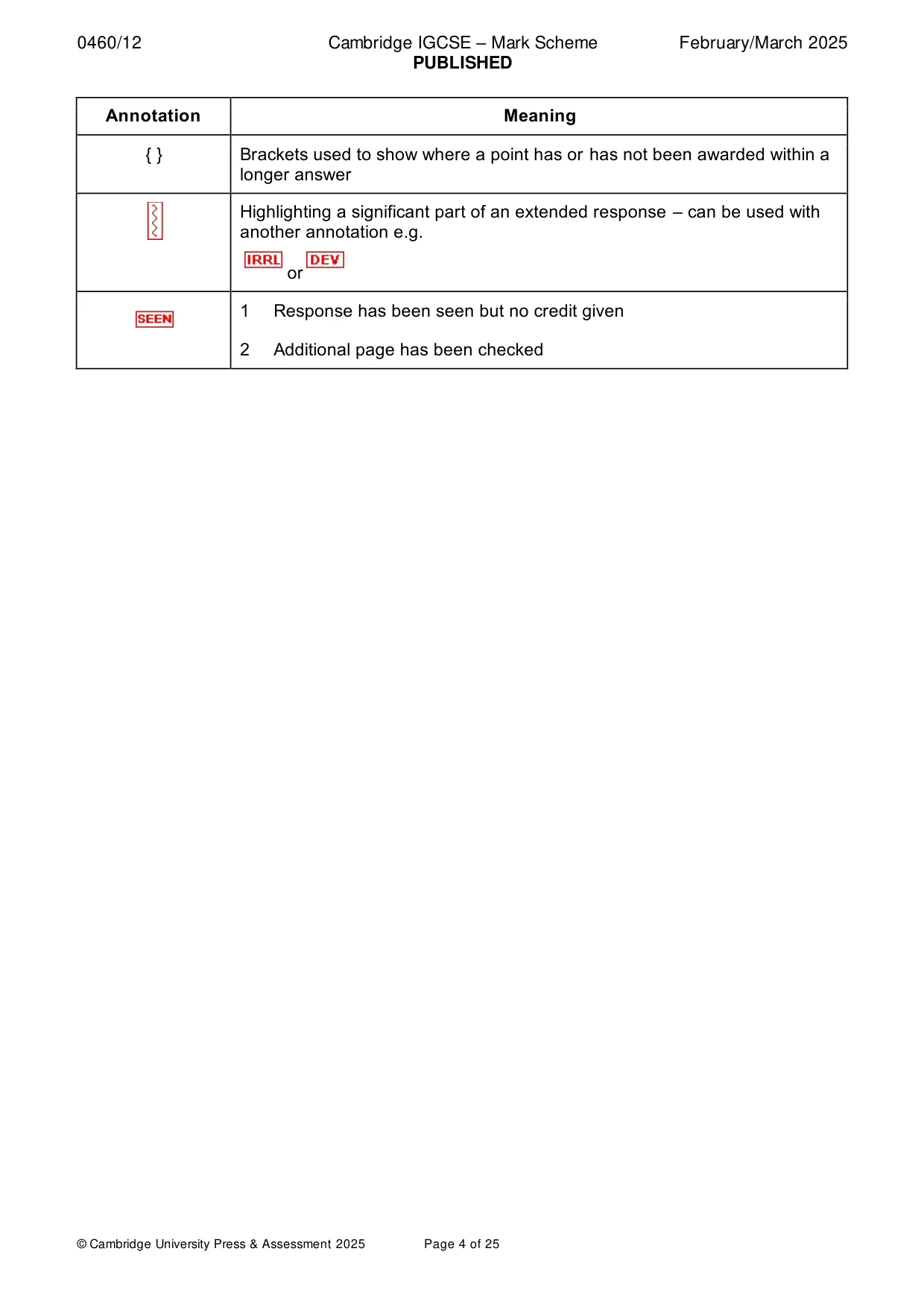 Mark scheme, page 4 of 25