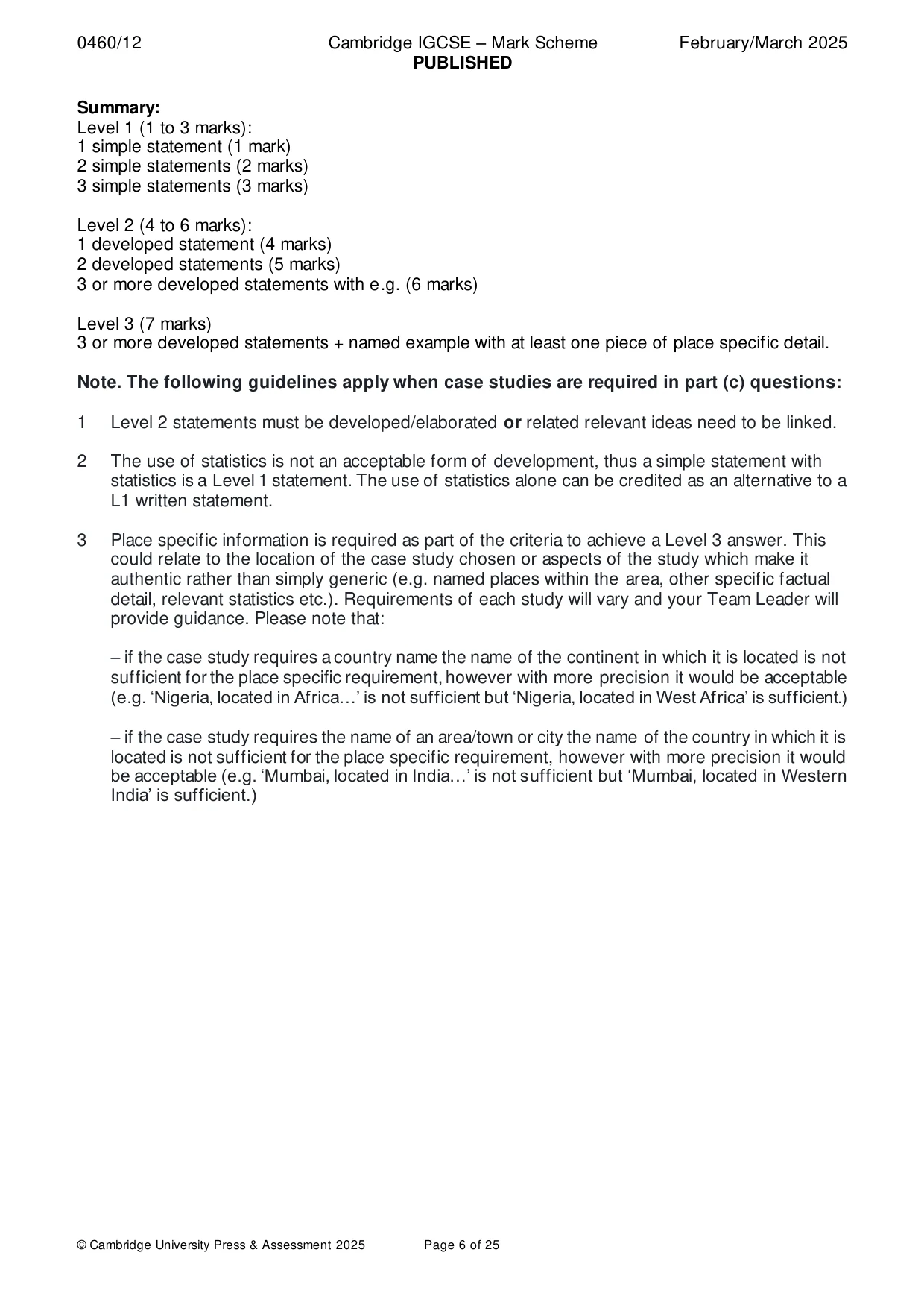 Mark scheme, page 6 of 25