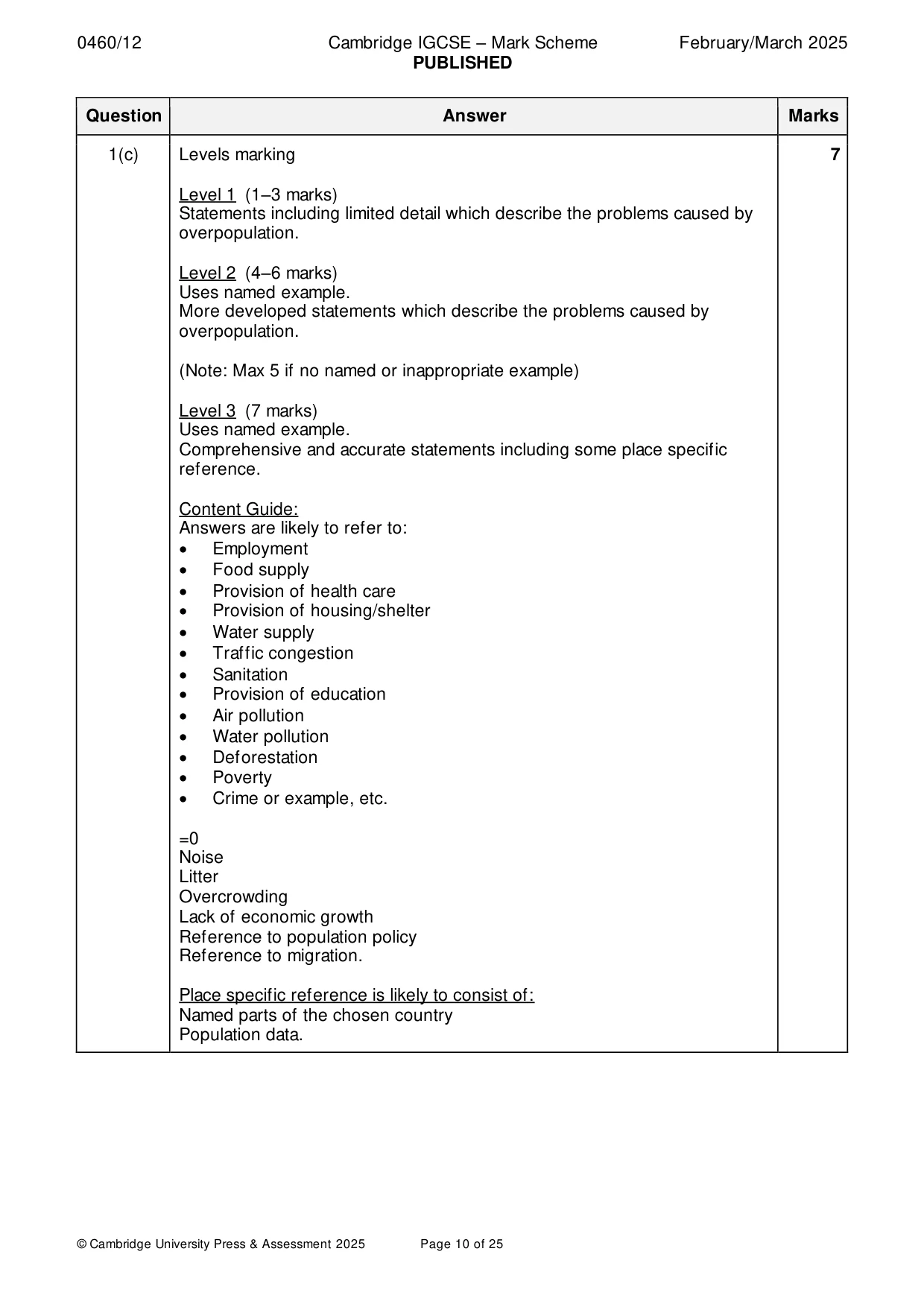 Mark scheme, page 10 of 25
