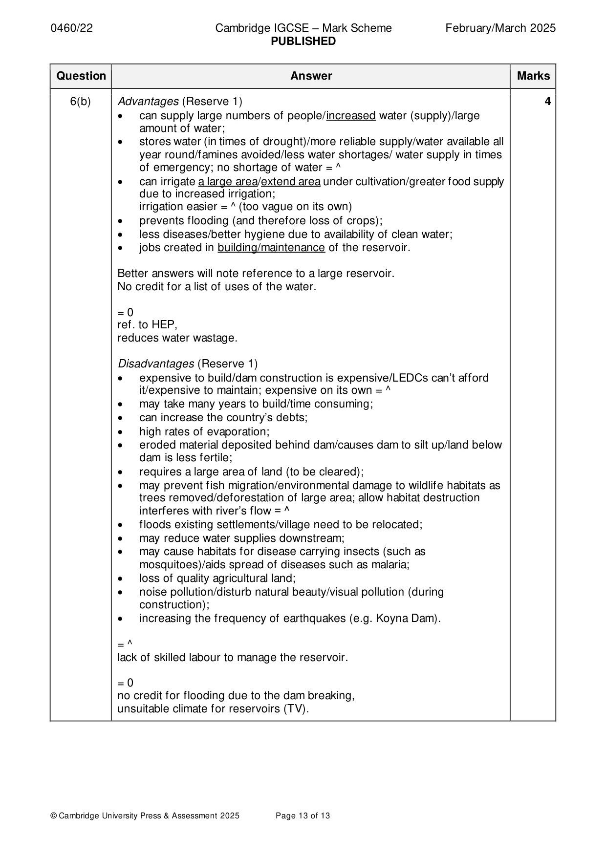 Mark scheme, page 13 of 13