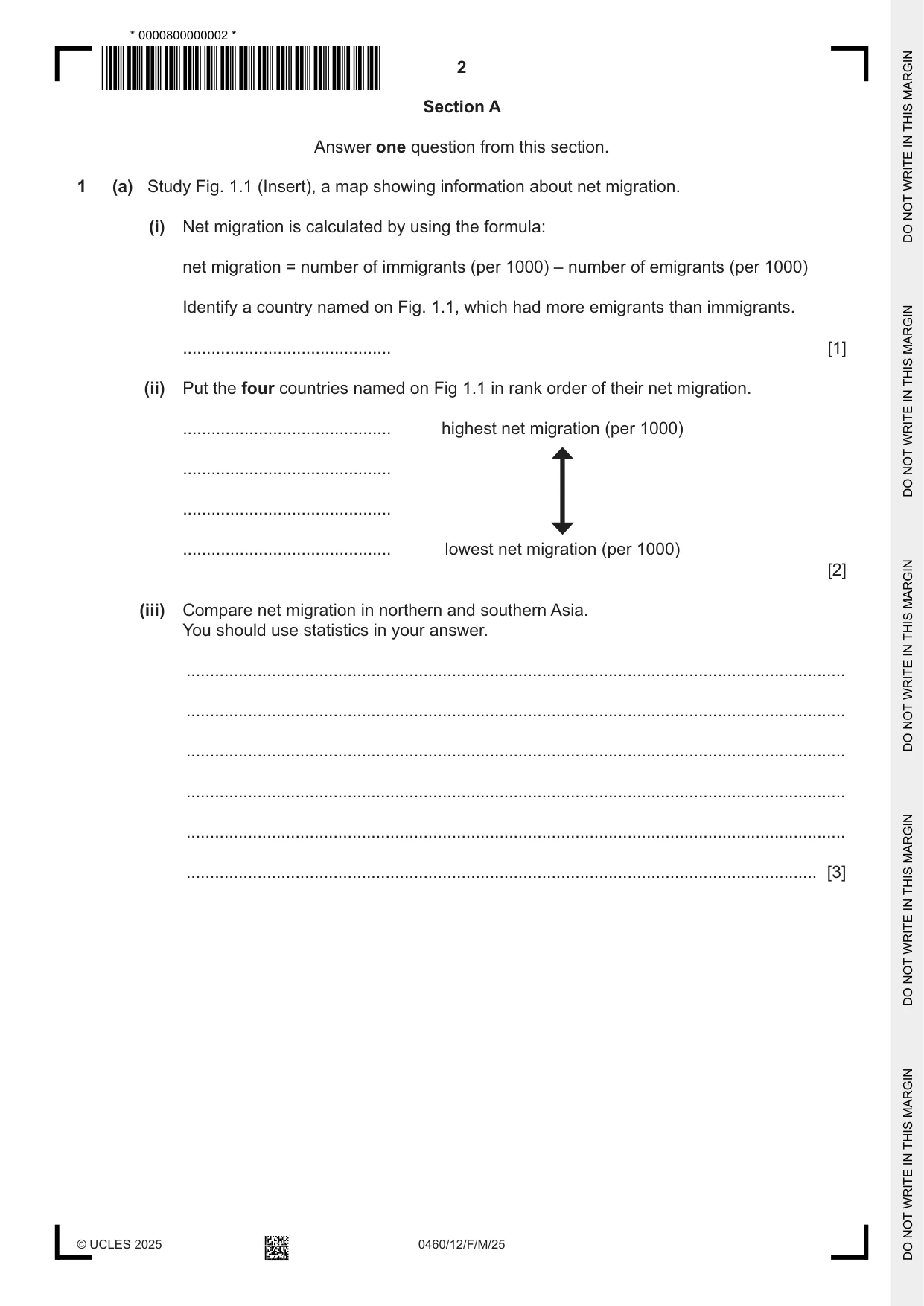 Cambridge IGCSE Geography 0460 2025 Feb/March Paper 1 · Variant 2 question paper, page 2 of 28