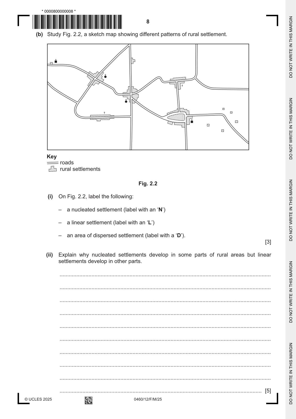Cambridge IGCSE Geography 0460 2025 Feb/March Paper 1 · Variant 2 question paper, page 8 of 28