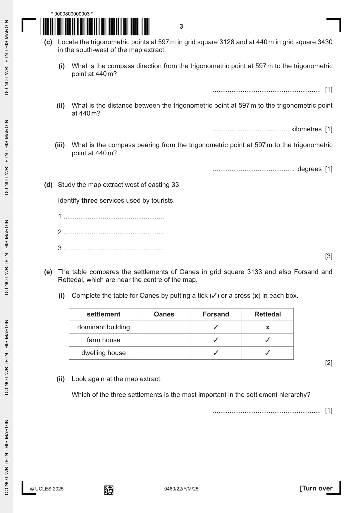 Cambridge IGCSE Geography 0460 2025 Feb/March Paper 2 · Variant 2 question paper, page 3 of 16