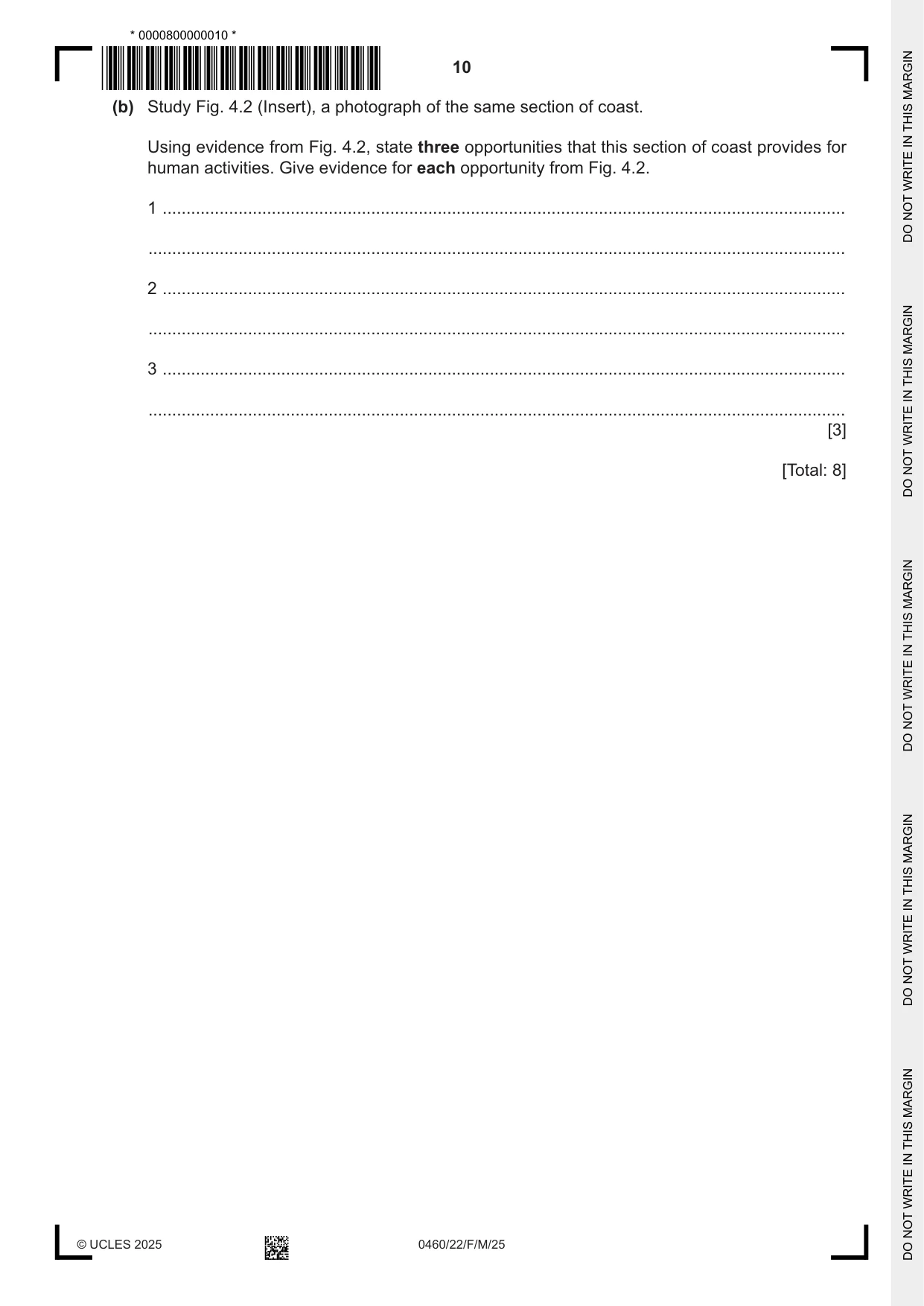 Cambridge IGCSE Geography 0460 2025 Feb/March Paper 2 · Variant 2 question paper, page 10 of 16