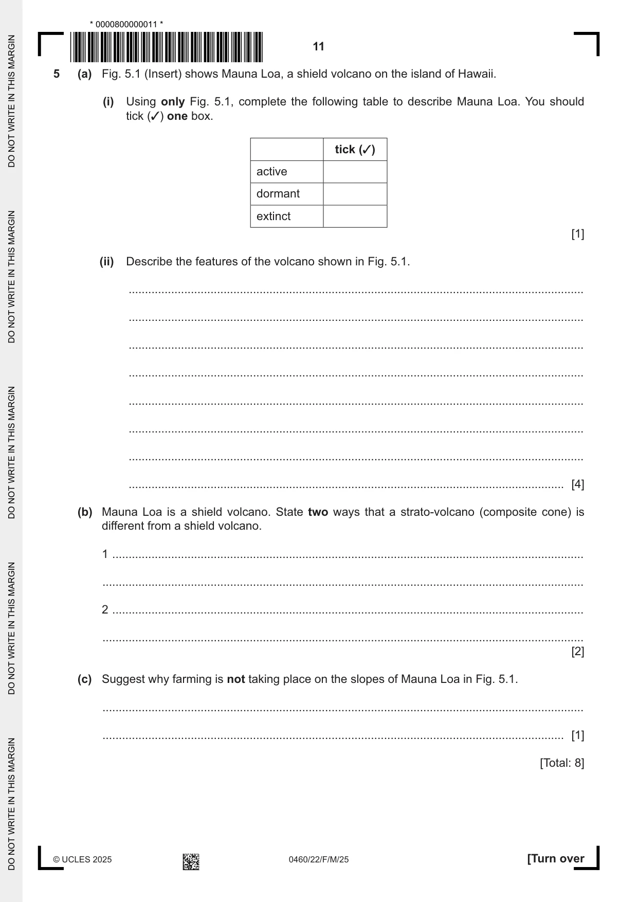 Cambridge IGCSE Geography 0460 2025 Feb/March Paper 2 · Variant 2 question paper, page 11 of 16