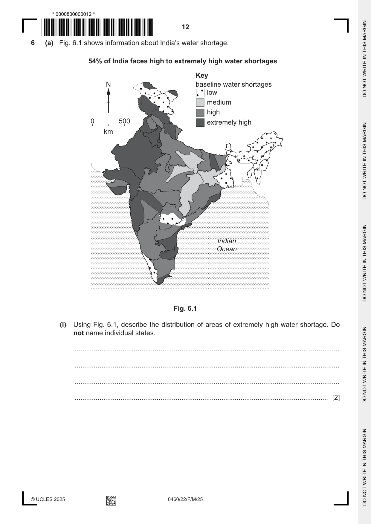 Cambridge IGCSE Geography 0460 2025 Feb/March Paper 2 · Variant 2 question paper, page 12 of 16
