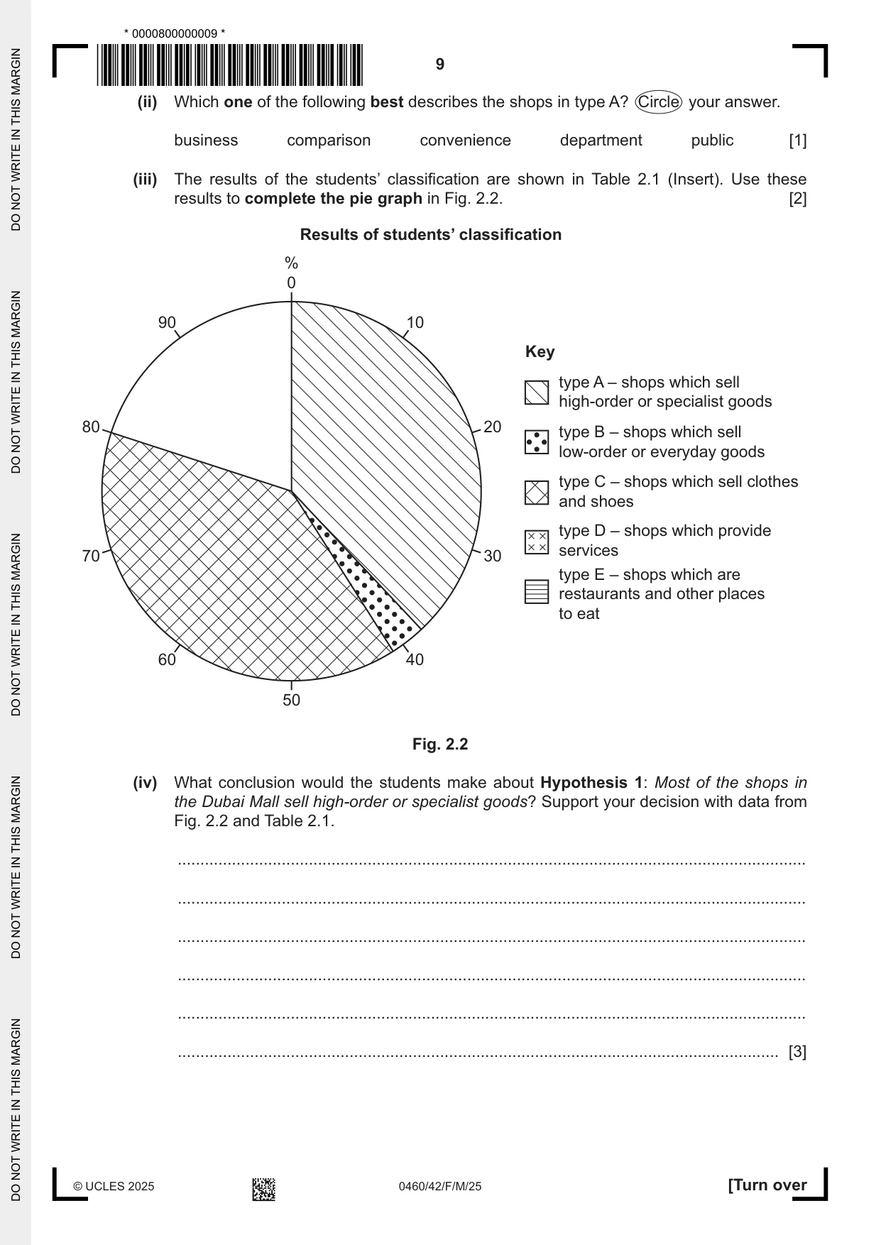 Cambridge IGCSE Geography 0460 2025 Feb/March Paper 4 · Variant 2 question paper, page 9 of 16