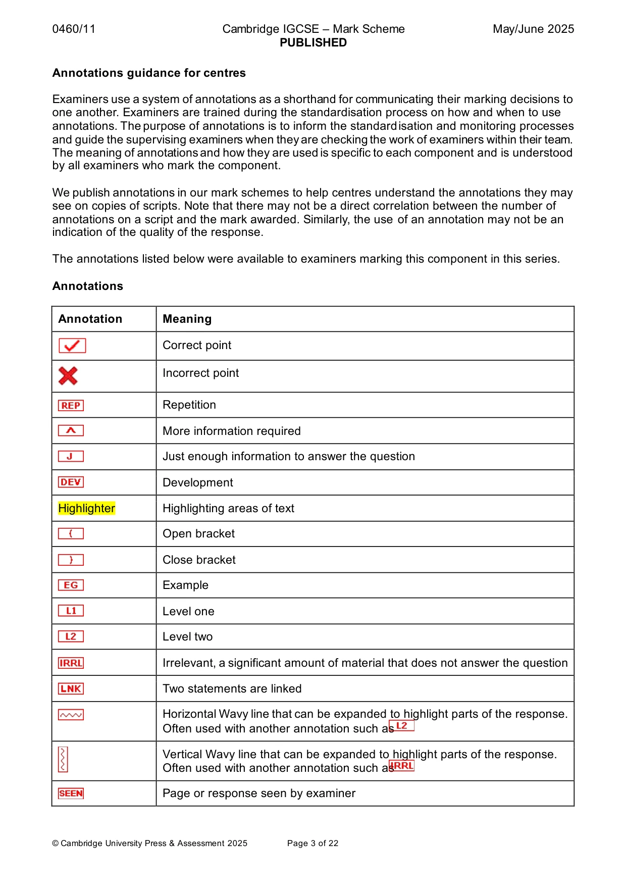 Mark scheme, page 3 of 22