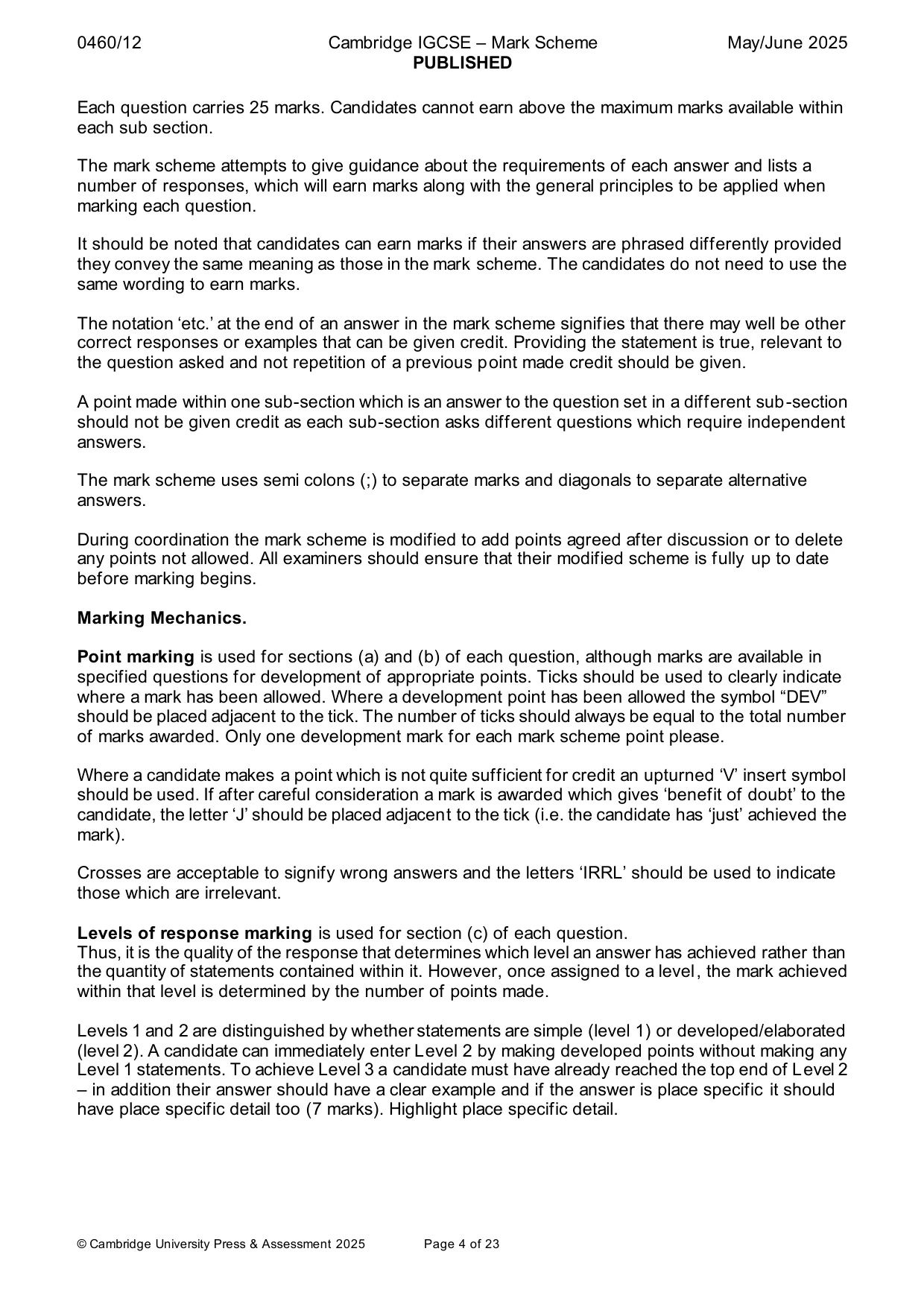 Mark scheme, page 4 of 23