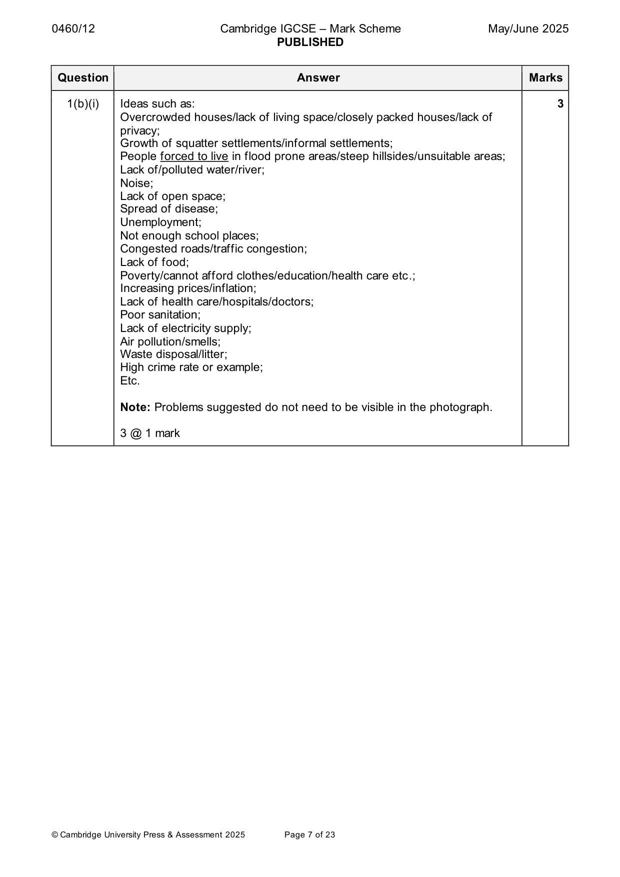 Mark scheme, page 7 of 23
