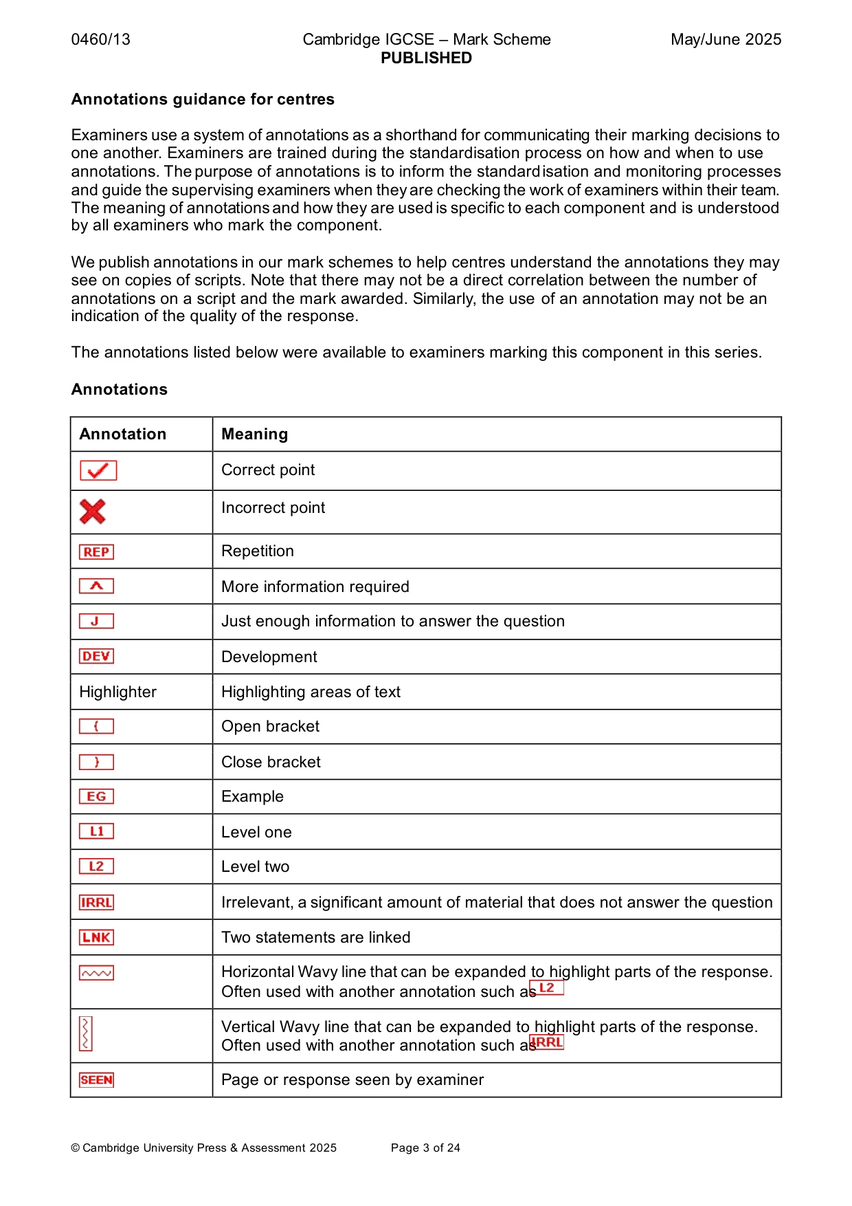 Mark scheme, page 3 of 24