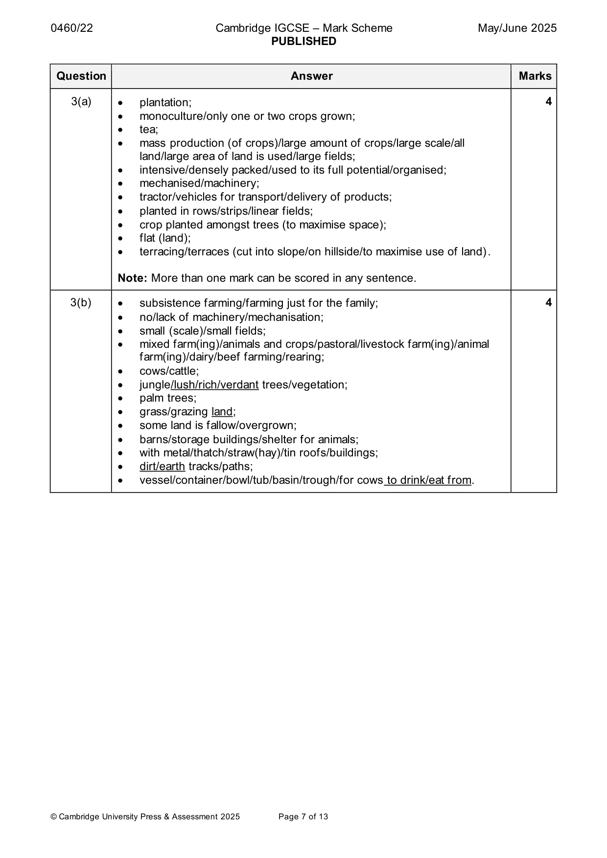Mark scheme, page 7 of 13