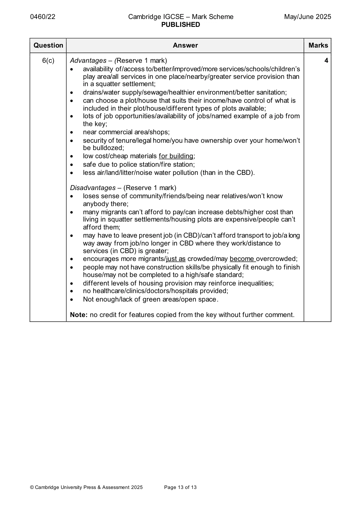 Mark scheme, page 13 of 13