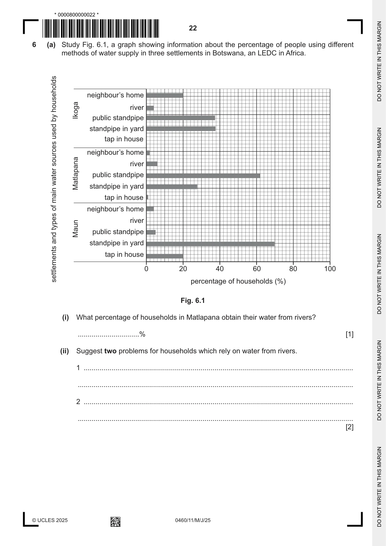 Cambridge IGCSE Geography 0460 2025 May/June Paper 1 · Variant 1 question paper, page 22 of 28